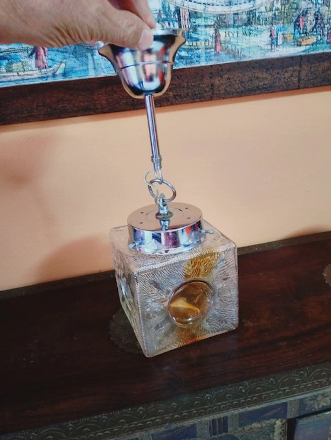 Mazzega attri. - Hanging lamp - Glass