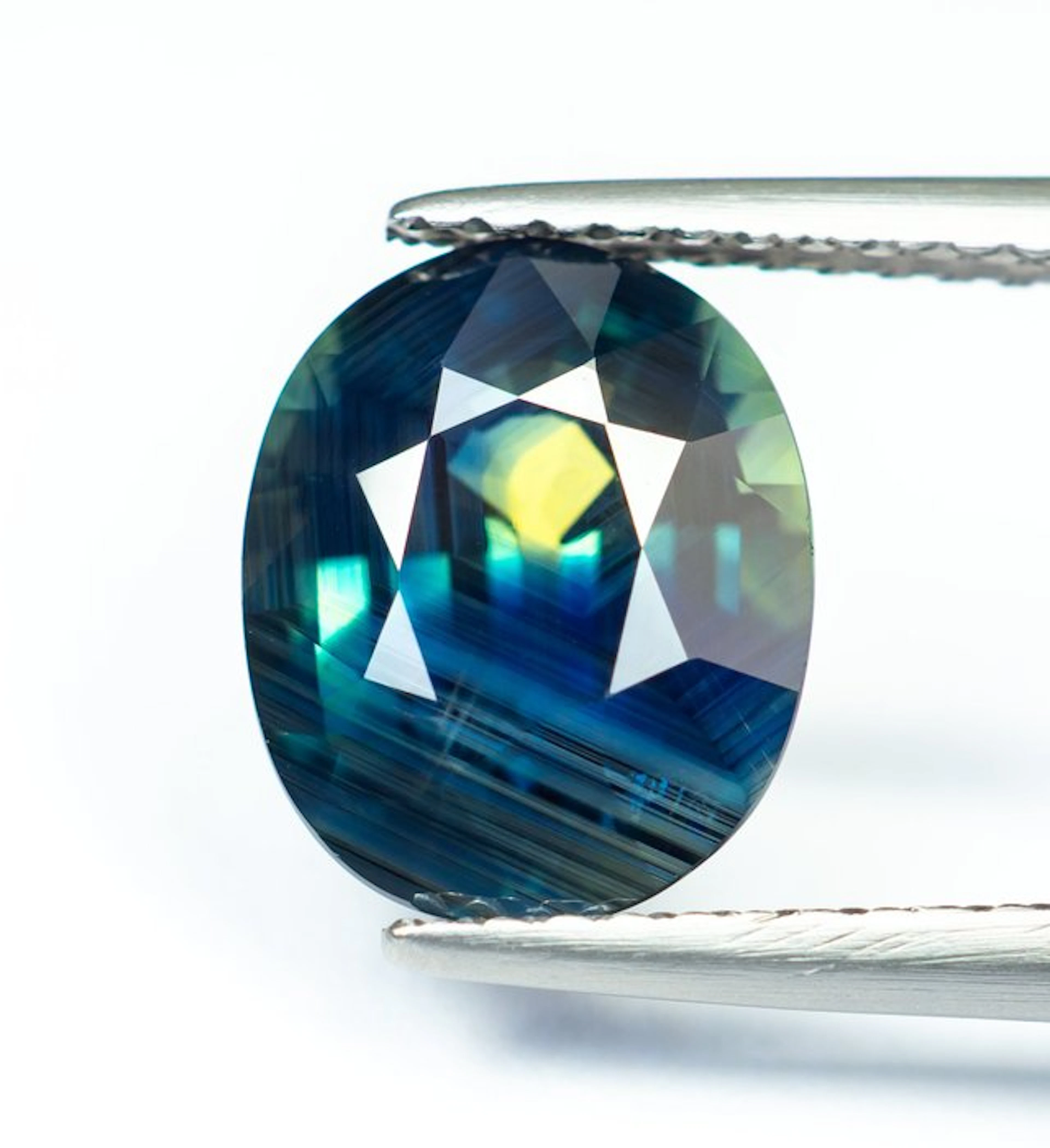 No reserve price Sapphire - 3.23 ct - Bellerophon Gemlab - Deep Greenish Blue