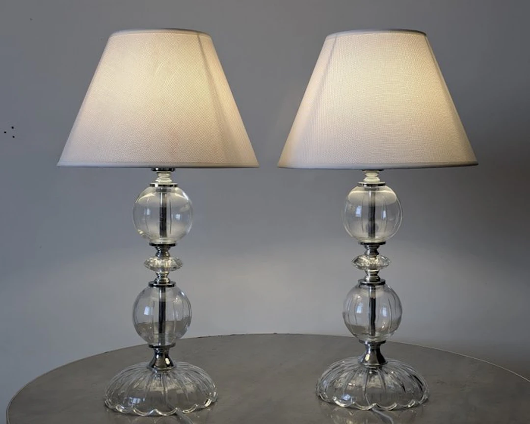 Artelight - Lamp (2) - Crystal - glass - Brass -plated metal - Two Lamps