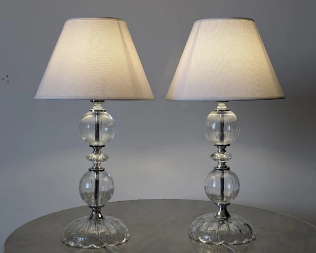 Artelight - Lamp (2) - Crystal - glass - Brass -plated metal - Two Lamps