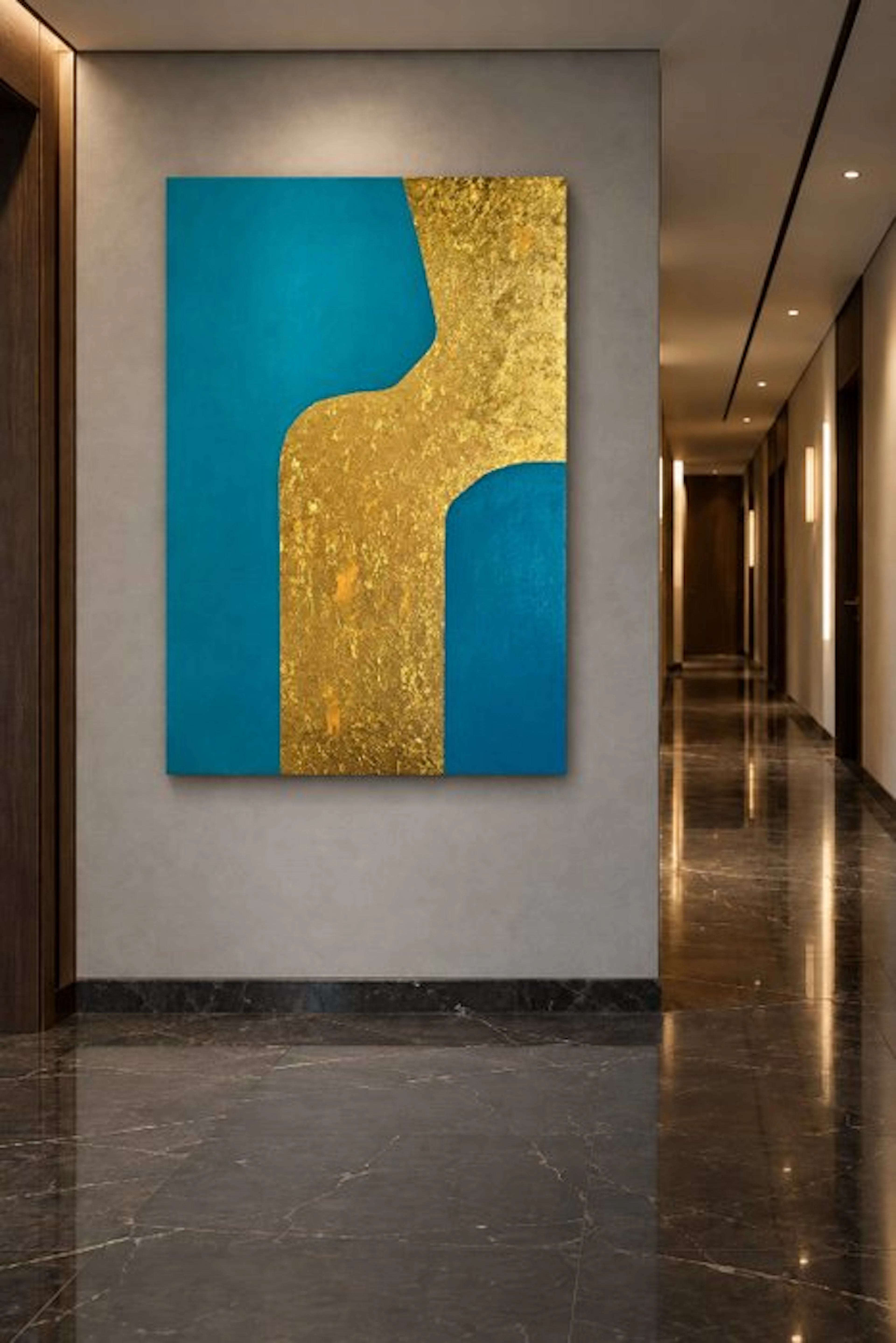 Lyora Art - OCEAN GOLD #059 (XL) Acrylic painting - Hand signed - 2025
