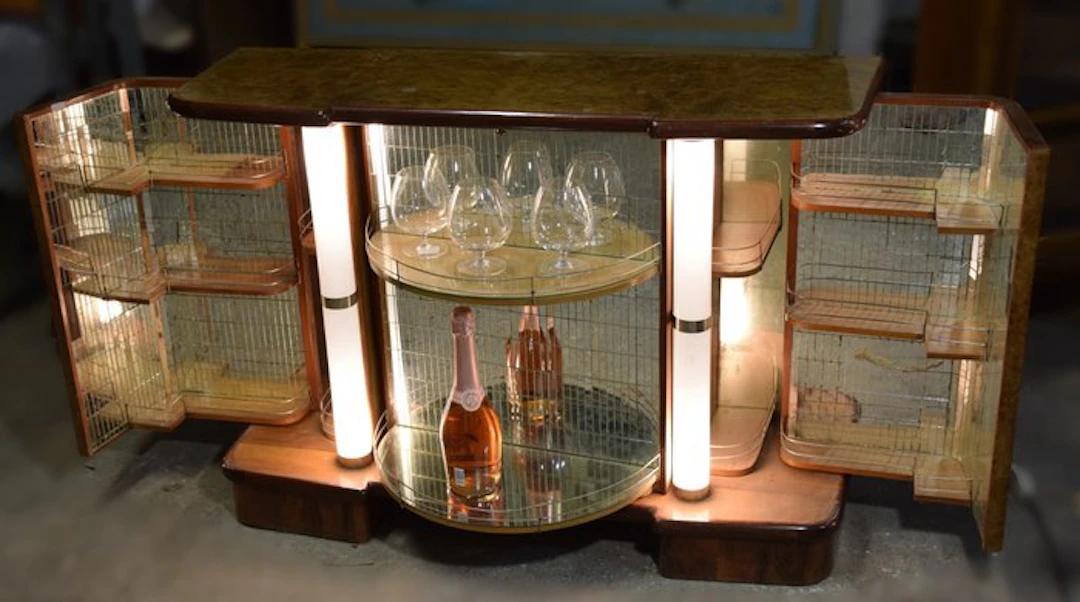 Liquor cabinet - Burrwood - Elegant 1930s bar cabinet in Art Deco style