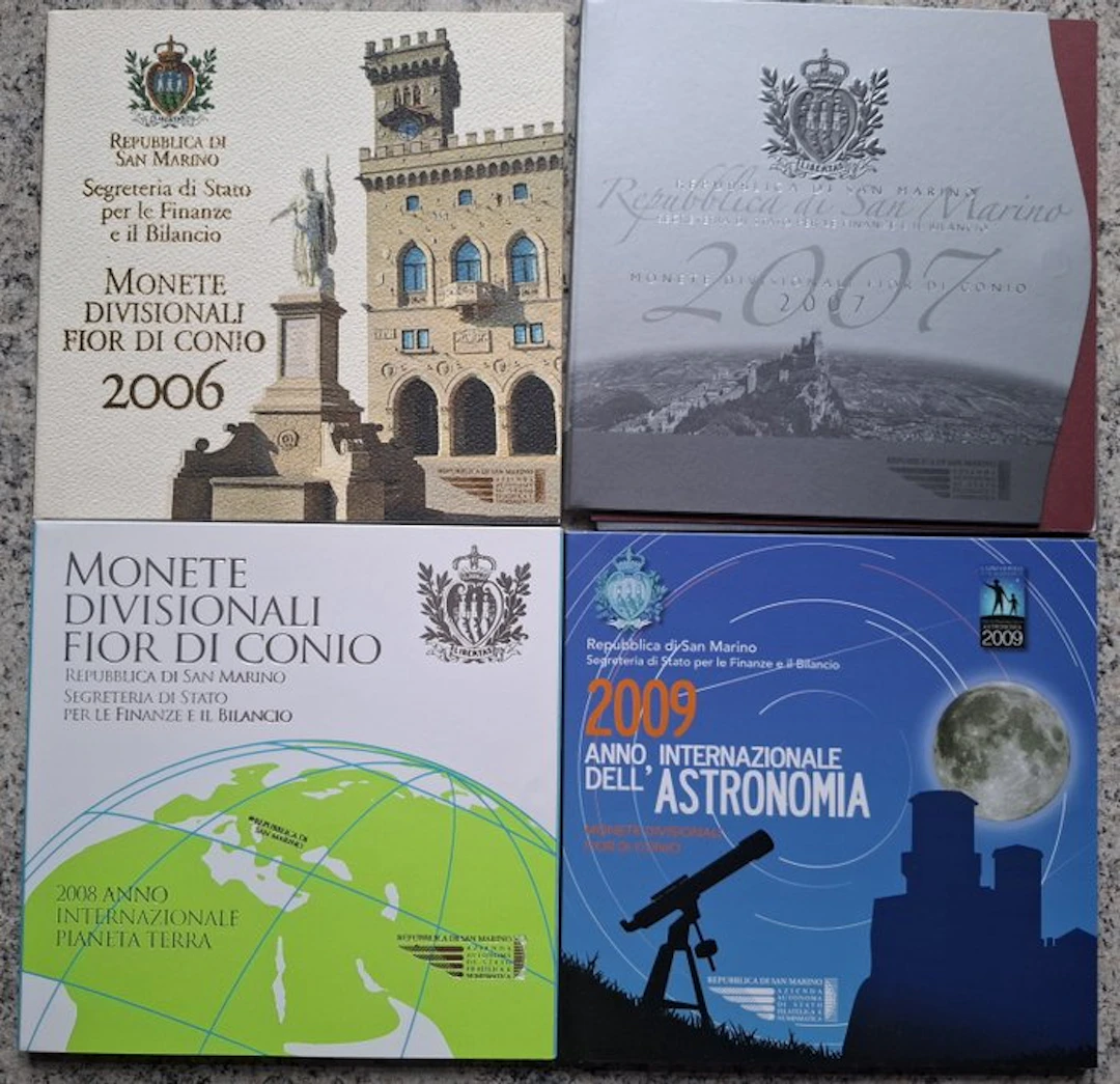 San Marino. Year Set (BU) 2006/2009 (4 sets) (No reserve price)