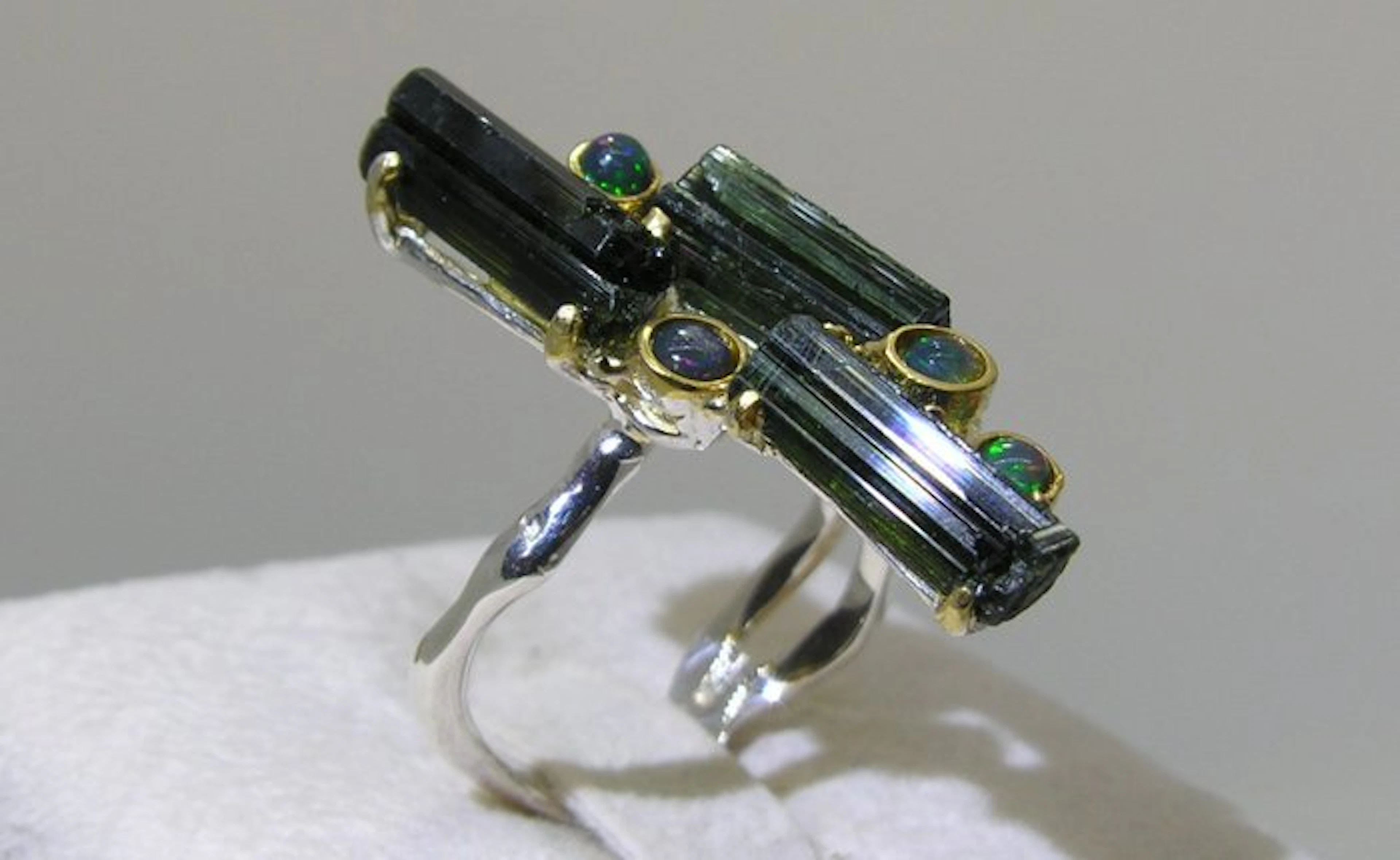 Tourmaline Ring - Height: 28.3 mm - Width: 31.5 mm- 6 g - (1)