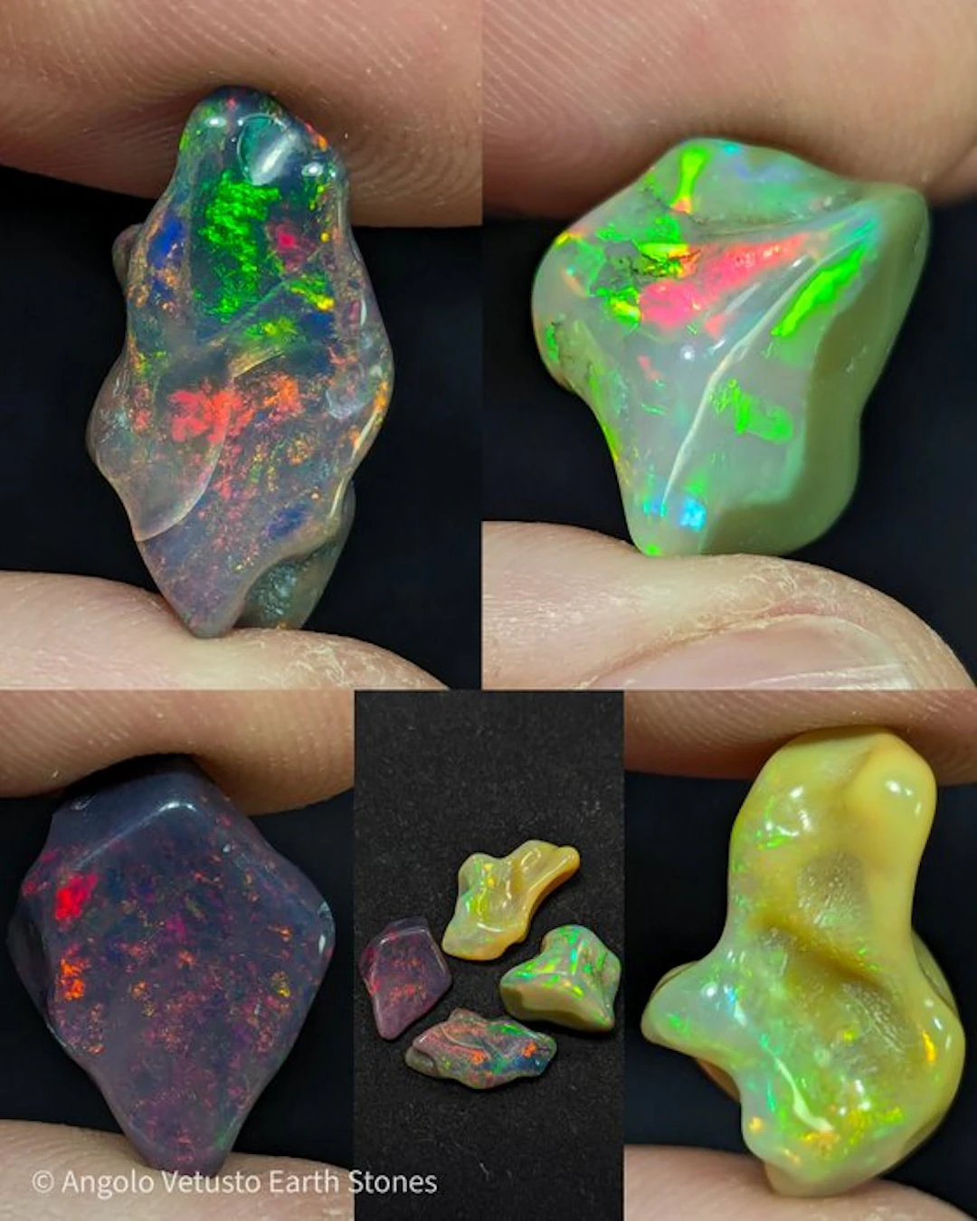 23.36 ct - AAA Natural Precious Welo Opals black and white