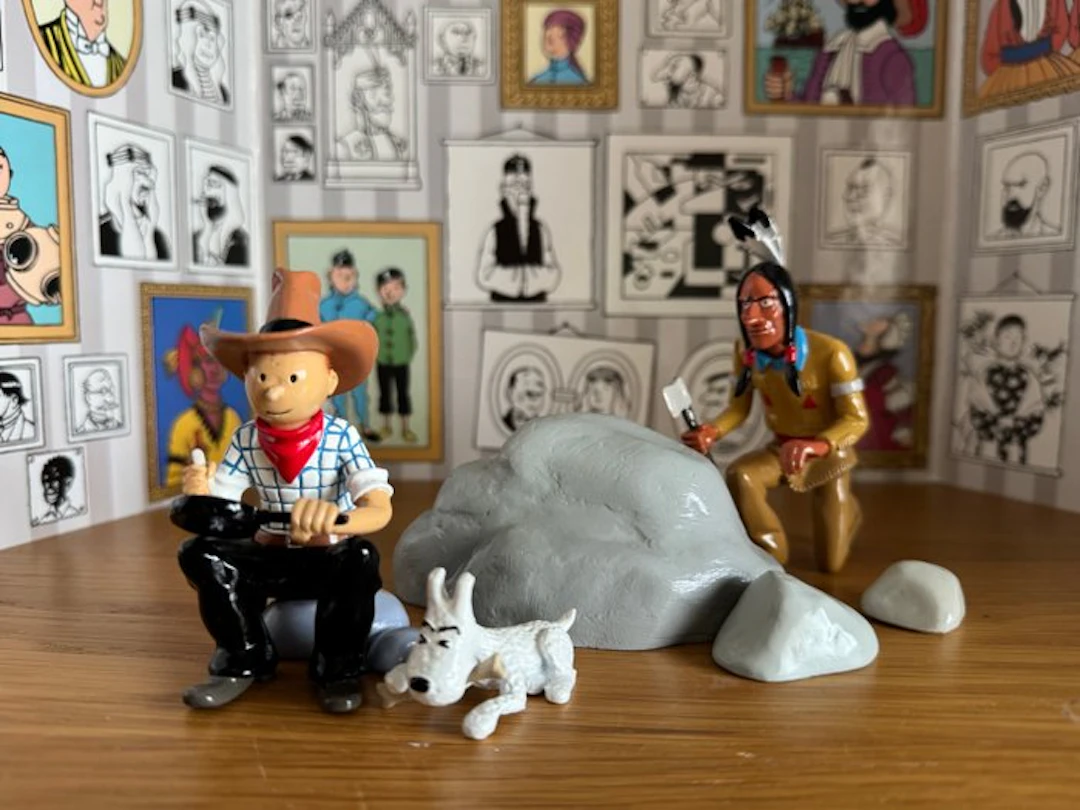 Figurine métal 29260 - Tintin en Amérique - Tintin - Tintin , Milou et l’indien