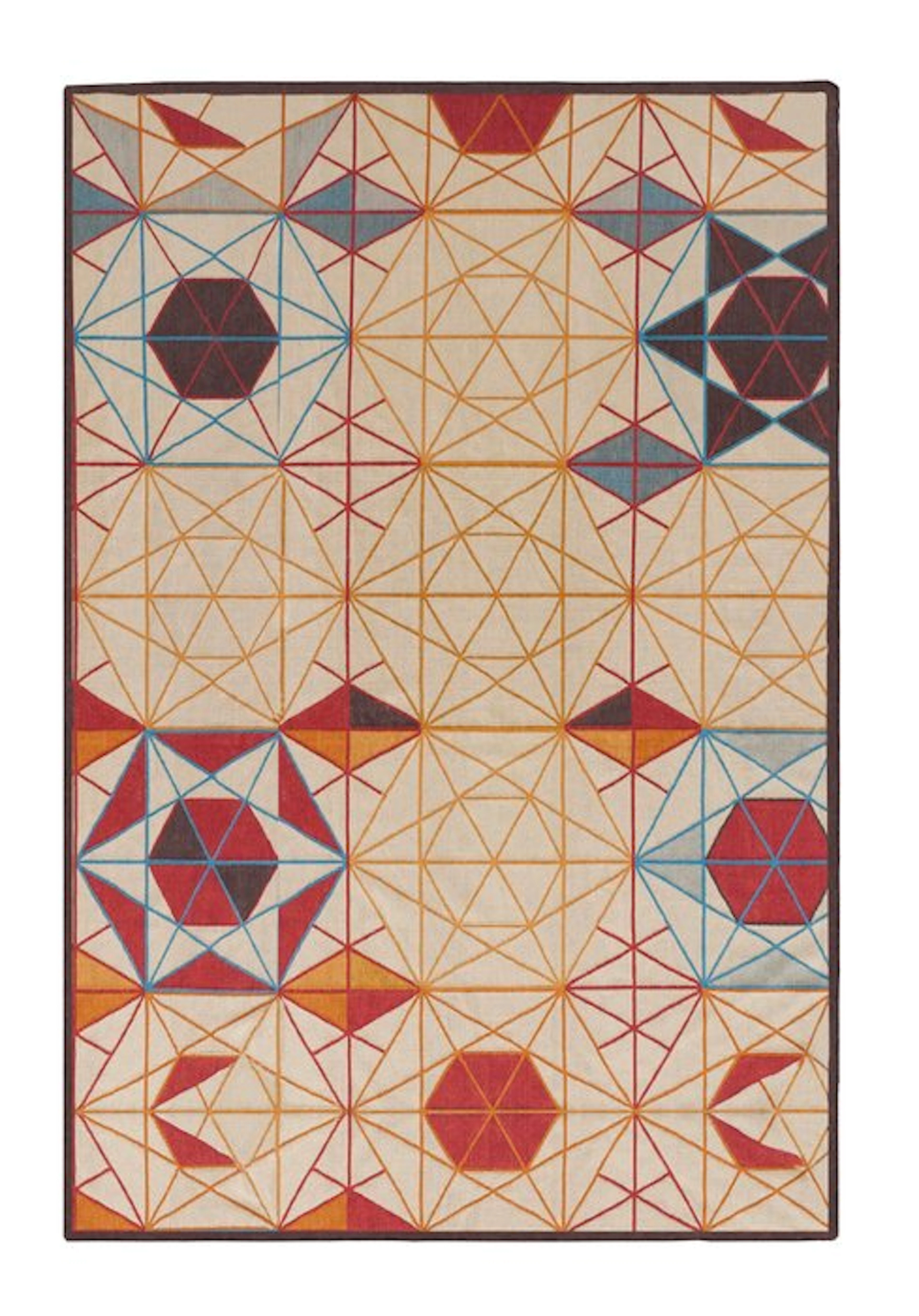 GAN Rugs - Enblanc - Rug - 420 cm - 280 cm - KILLIM HEXA ORANGE