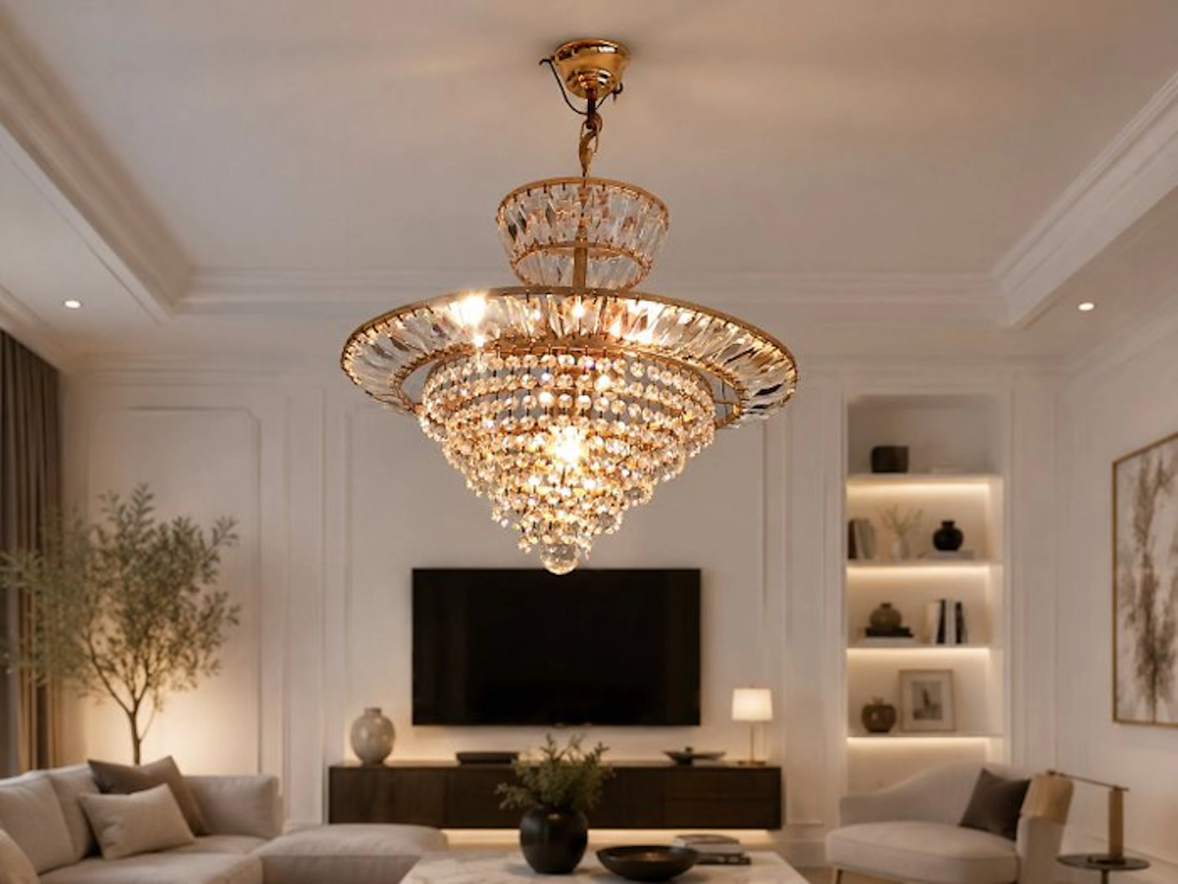 Ceiling lamp - Bronze, Crystal