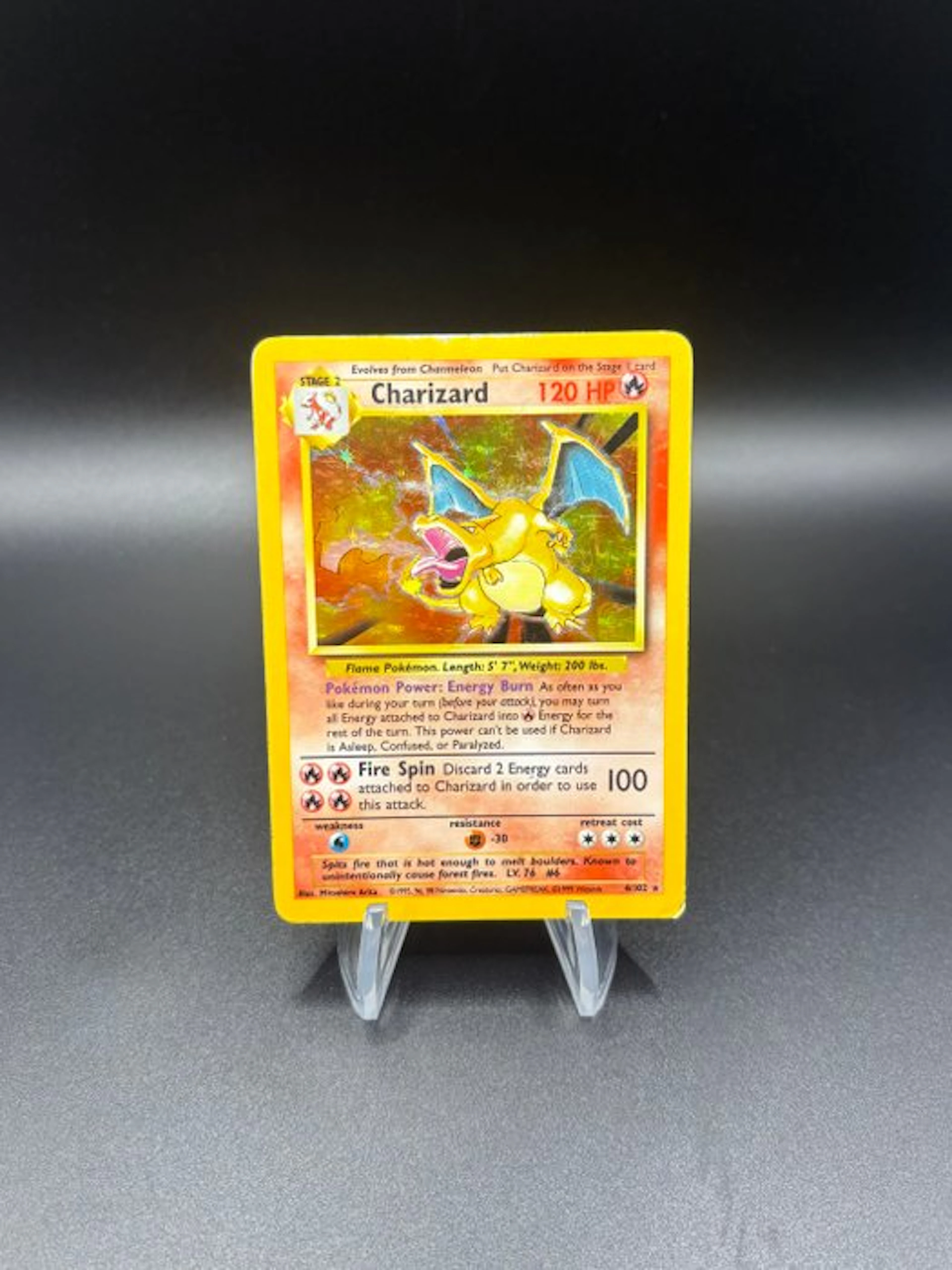 Pokémon - 1 Card - Charizard 4/102 Foil - WOTC - Base set