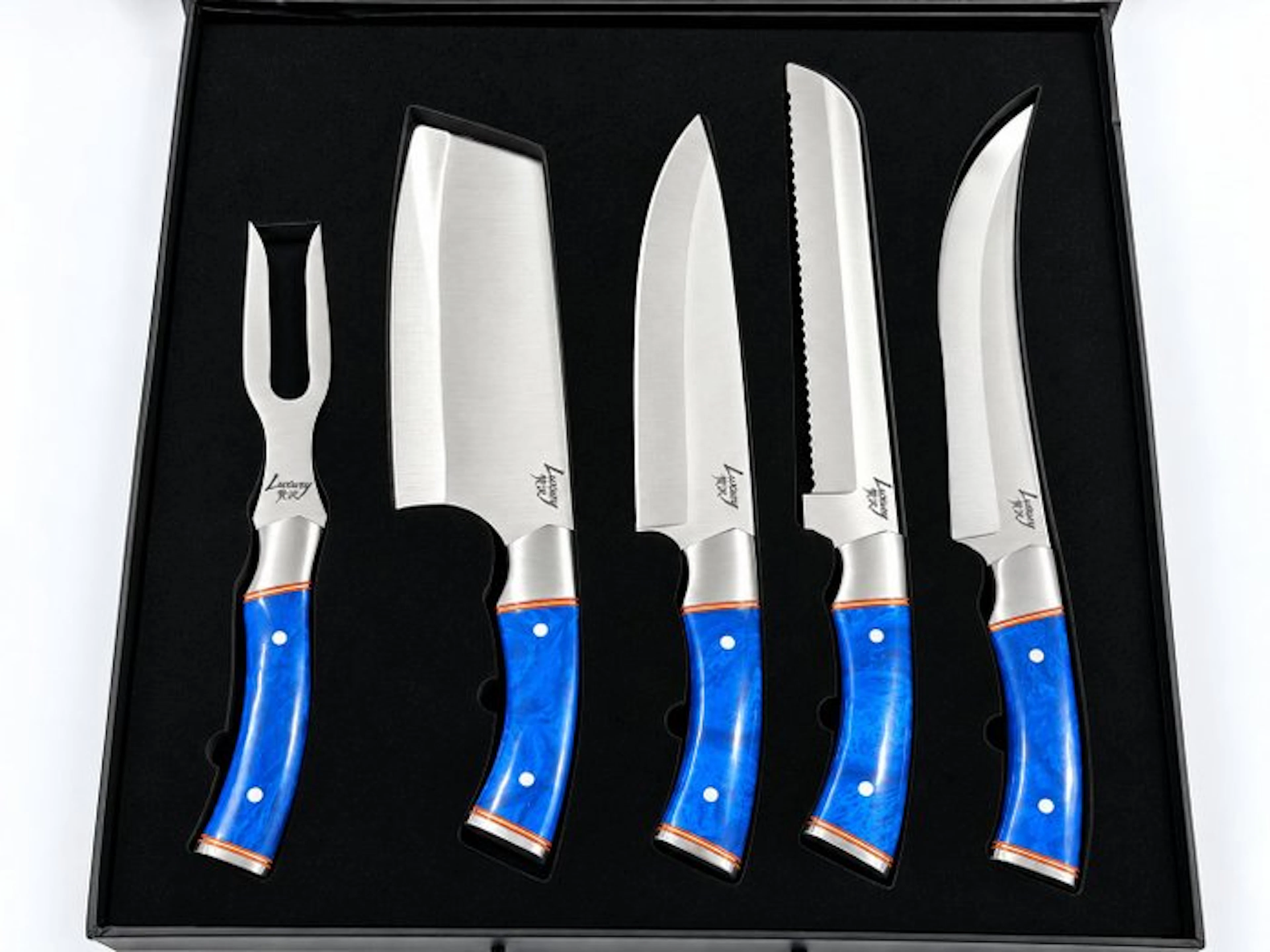 Luxury 贅沢 - Kitchen knife - Handmade Luxury 贅沢 Knives 5...