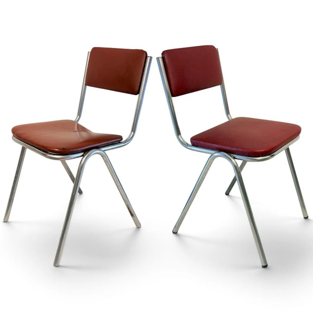 Chair - Diners - Steel - Pair of vintage chairs