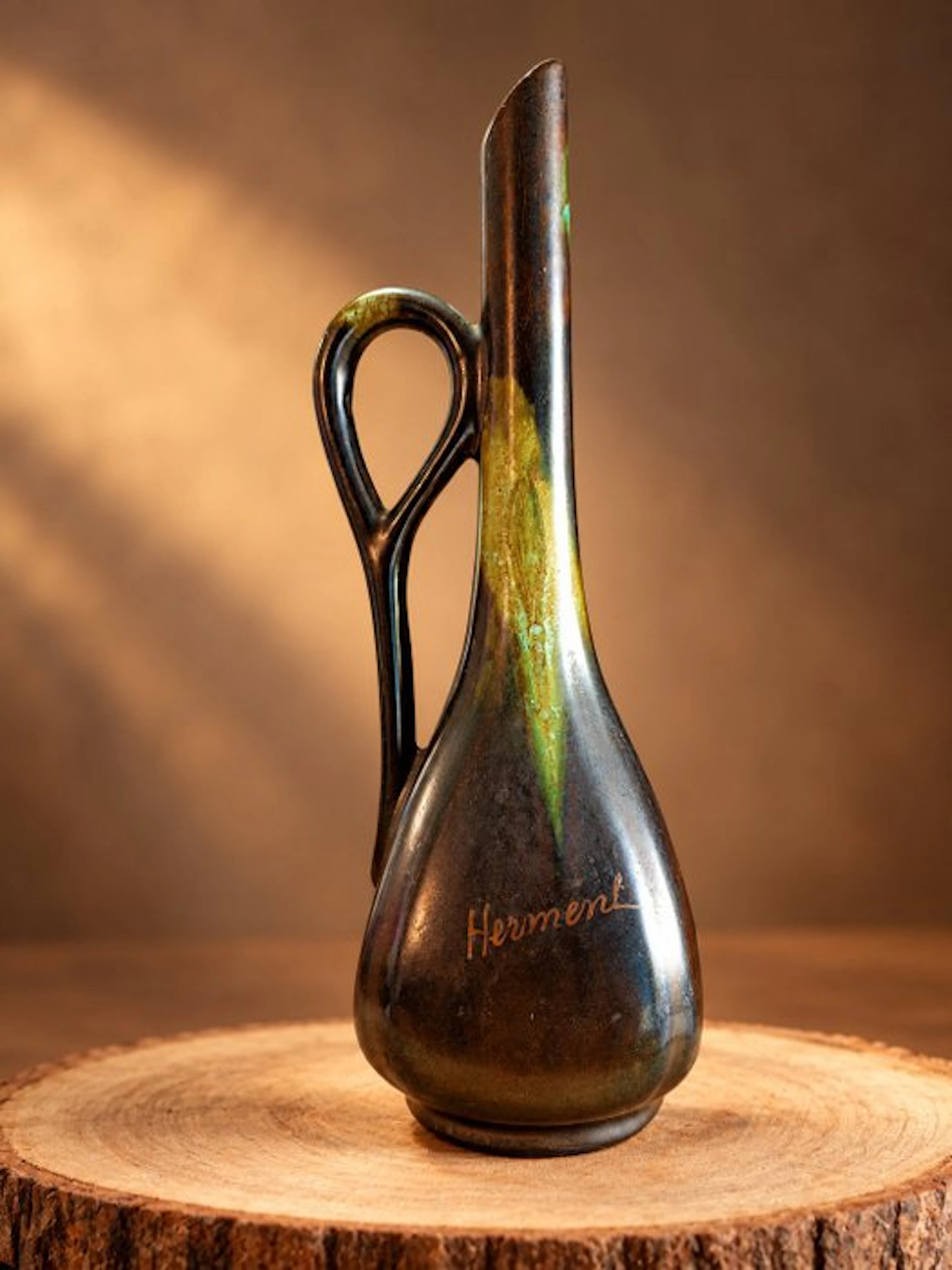 herment - Vase - Ceramic - Airain – signed