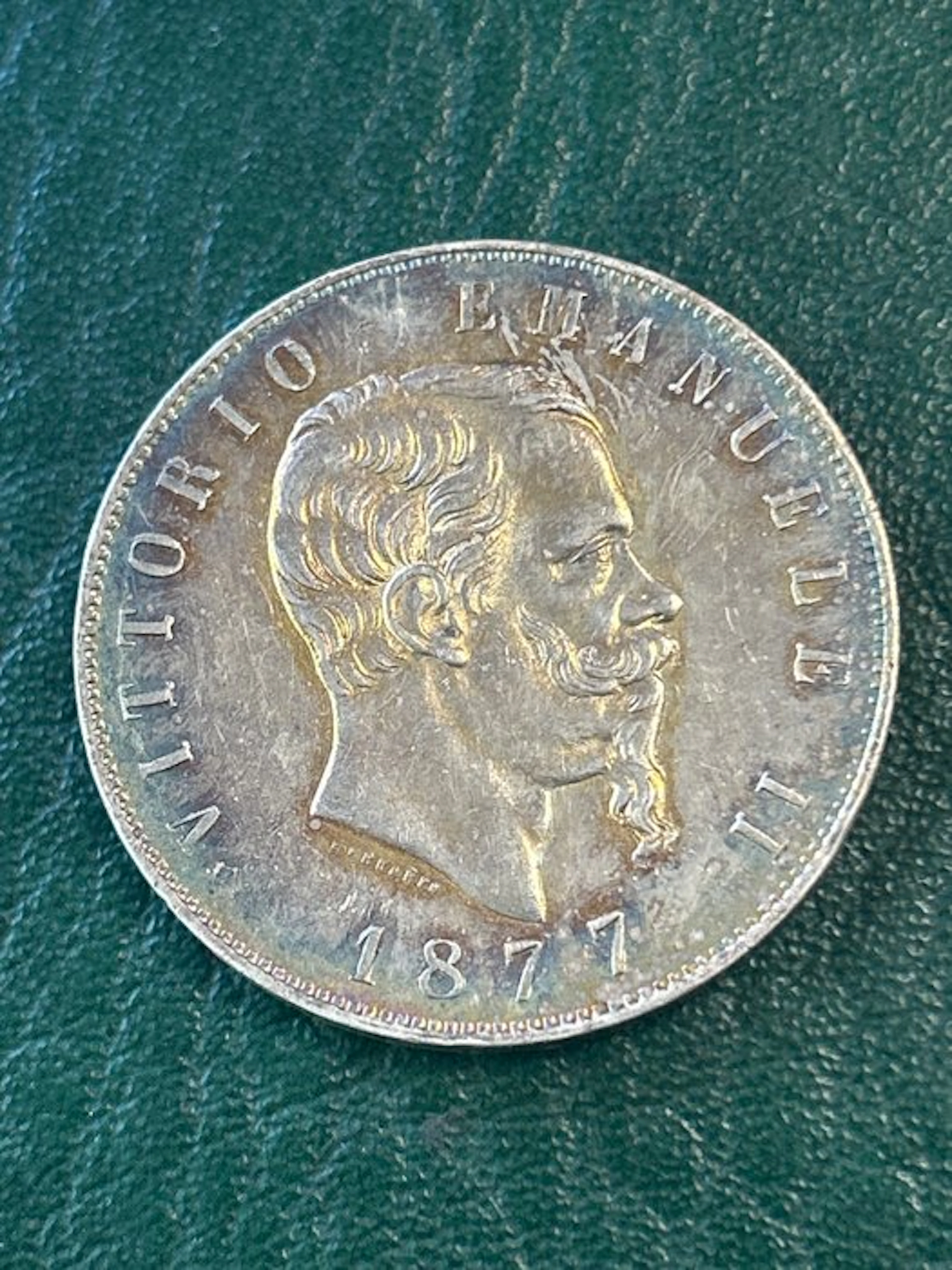 Italy, Kingdom Vittorio Emanuele II. 5 Lire 1877 Roma (No reserve price)