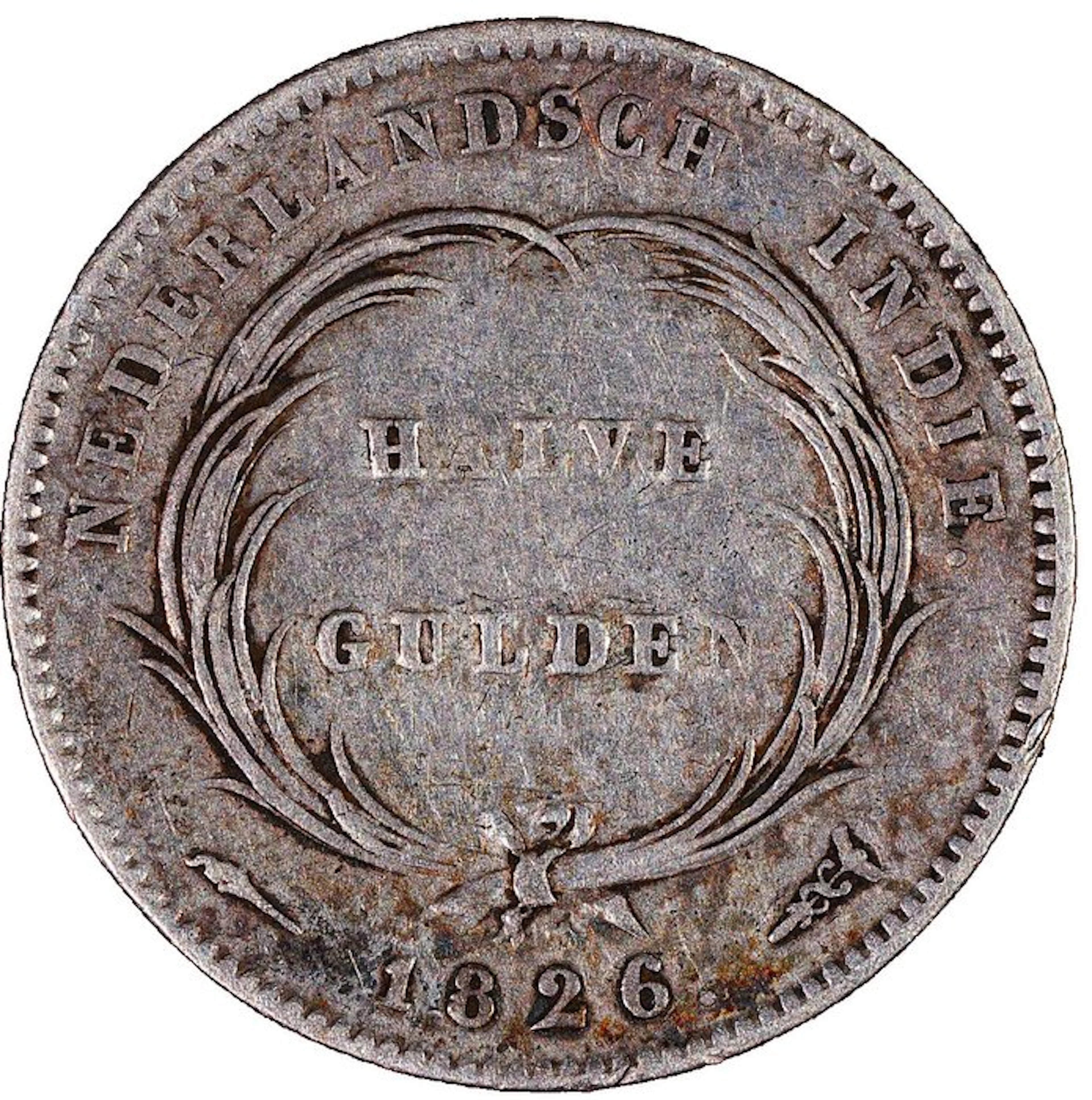 Dutch East Indies. Willem I. 1/2 Gulden 1826 (No reserve price)