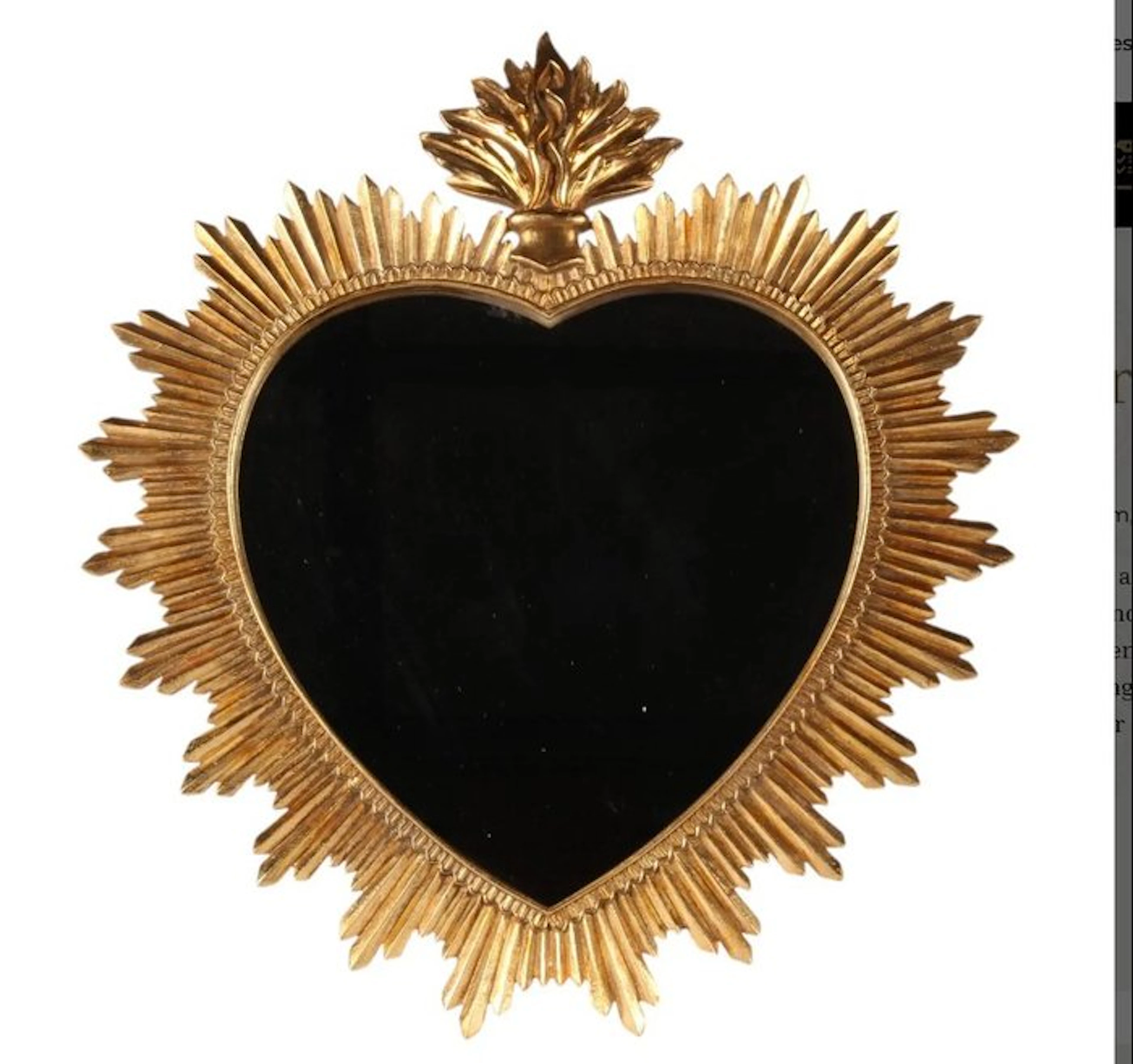 Wall mirror - Glass, Resin - Heart shaped