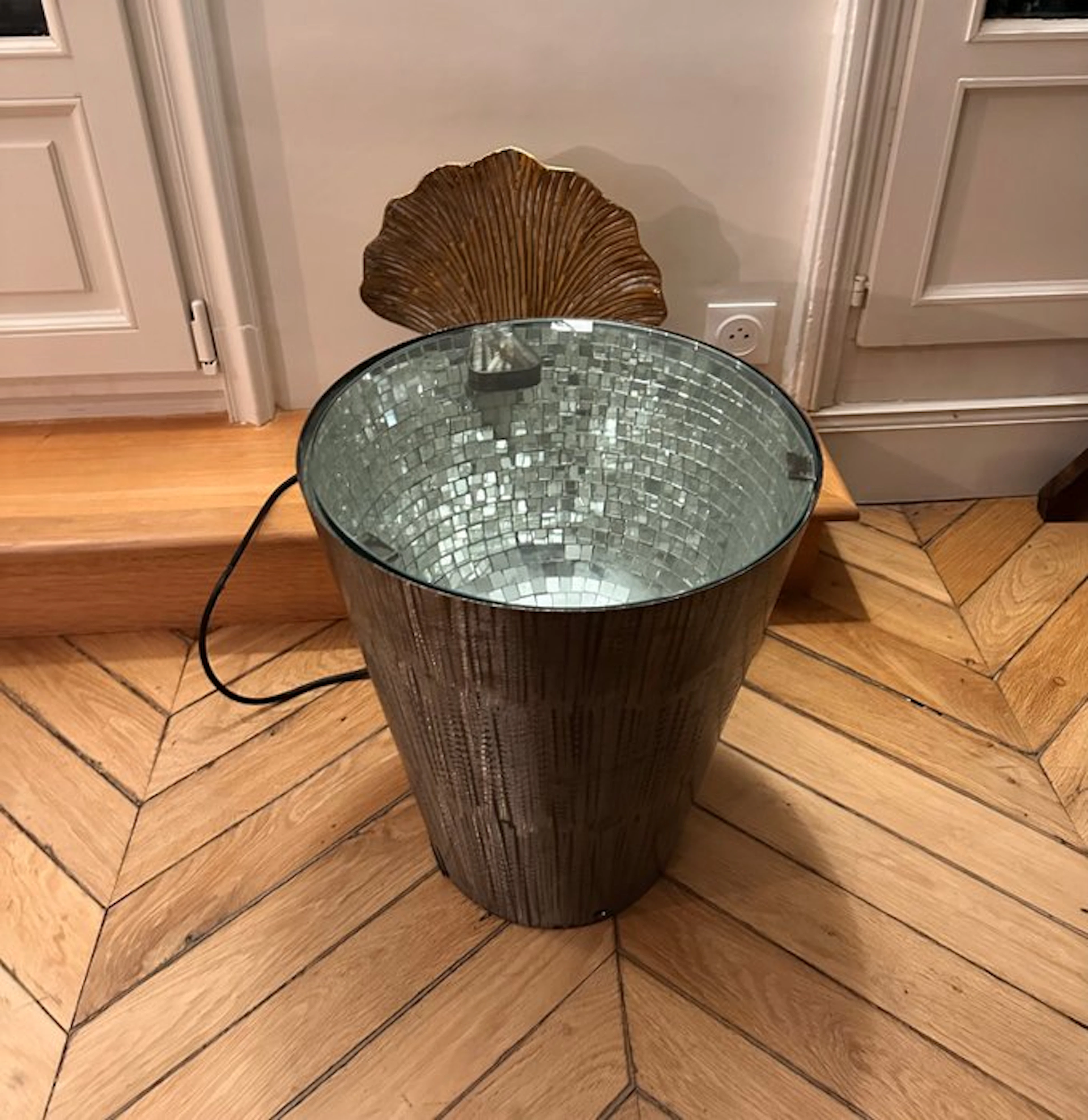 Side table - Metal, Glass - Disco light