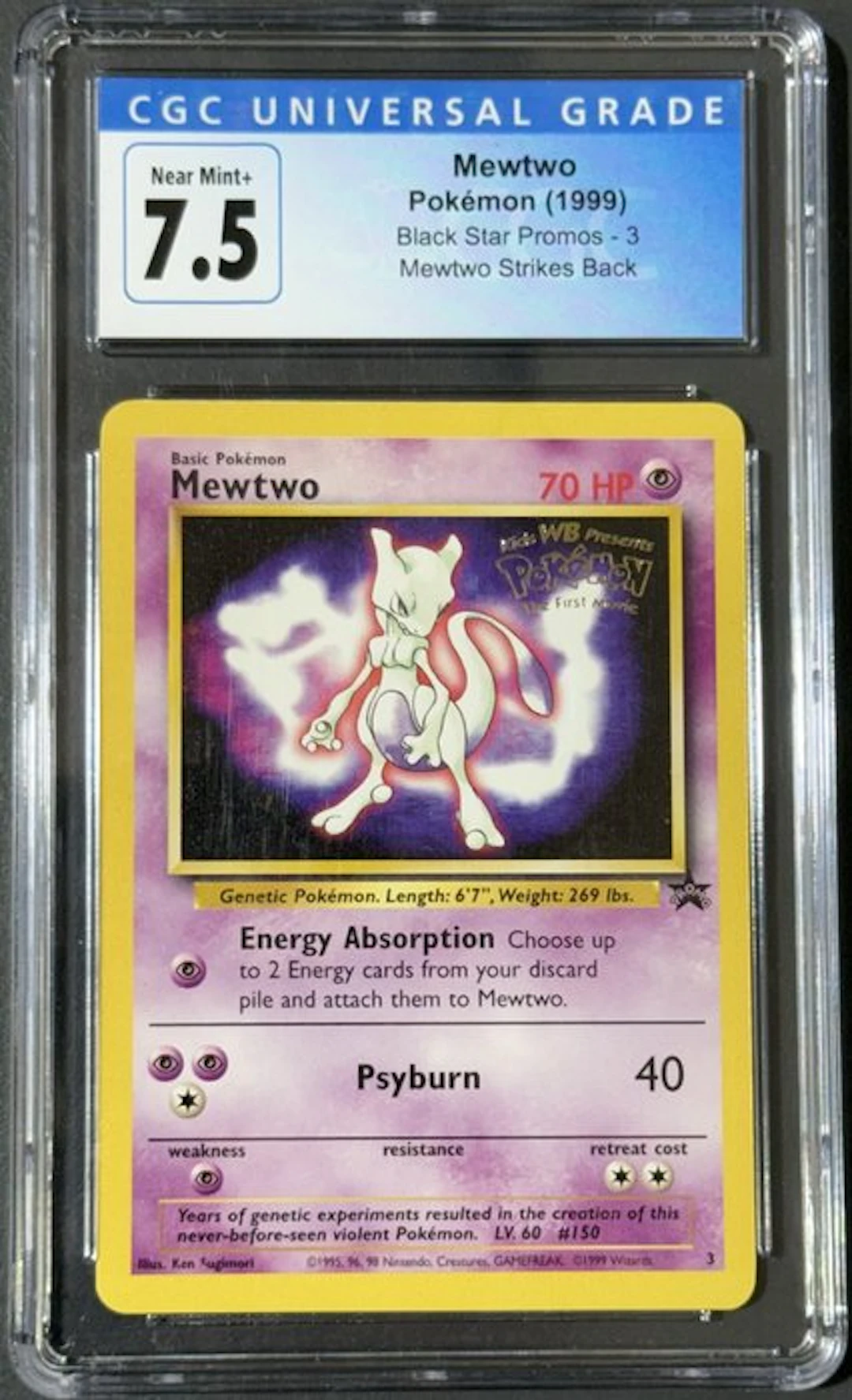 Pokémon - 1 Graded card - Mewtwo (1999) Black Star Promos...
