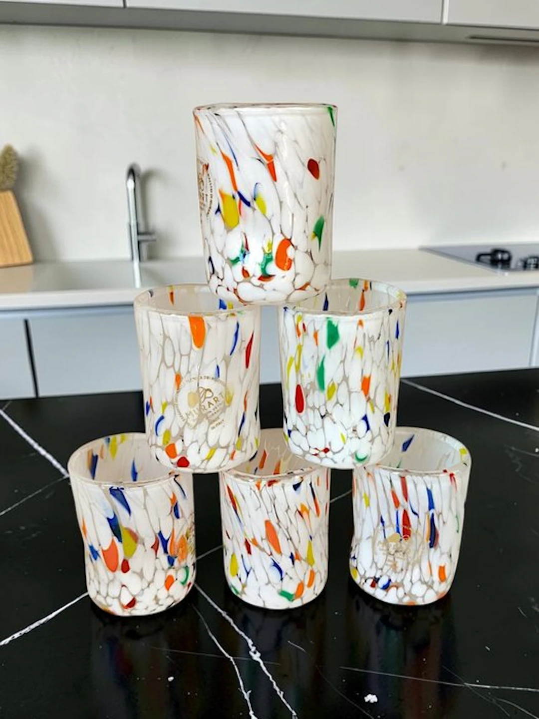 MurArt - Drinking set (6) - Glass - Murrine Millefiori