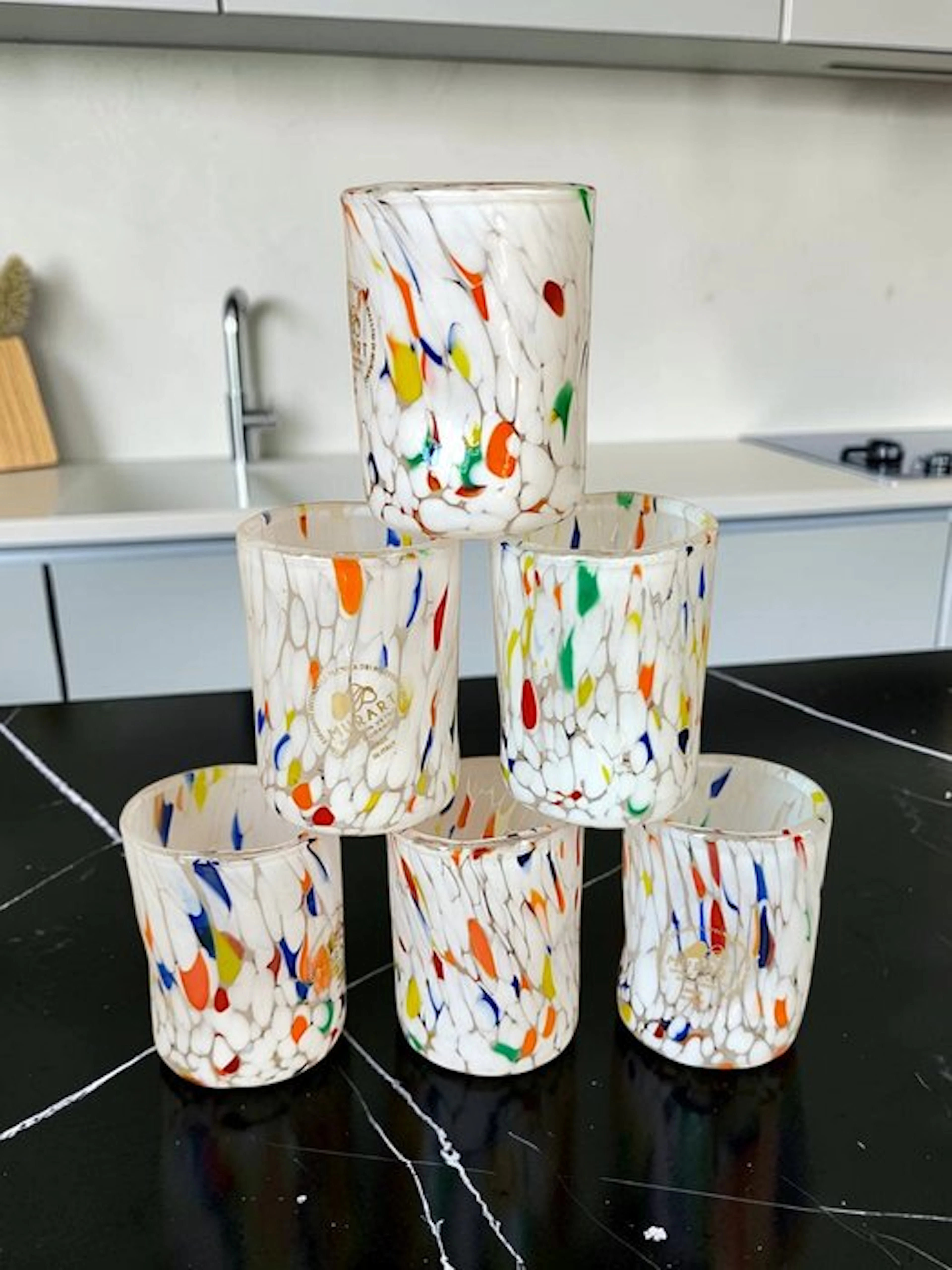 MurArt - Drinking set (6) - Glass - Murrine Millefiori
