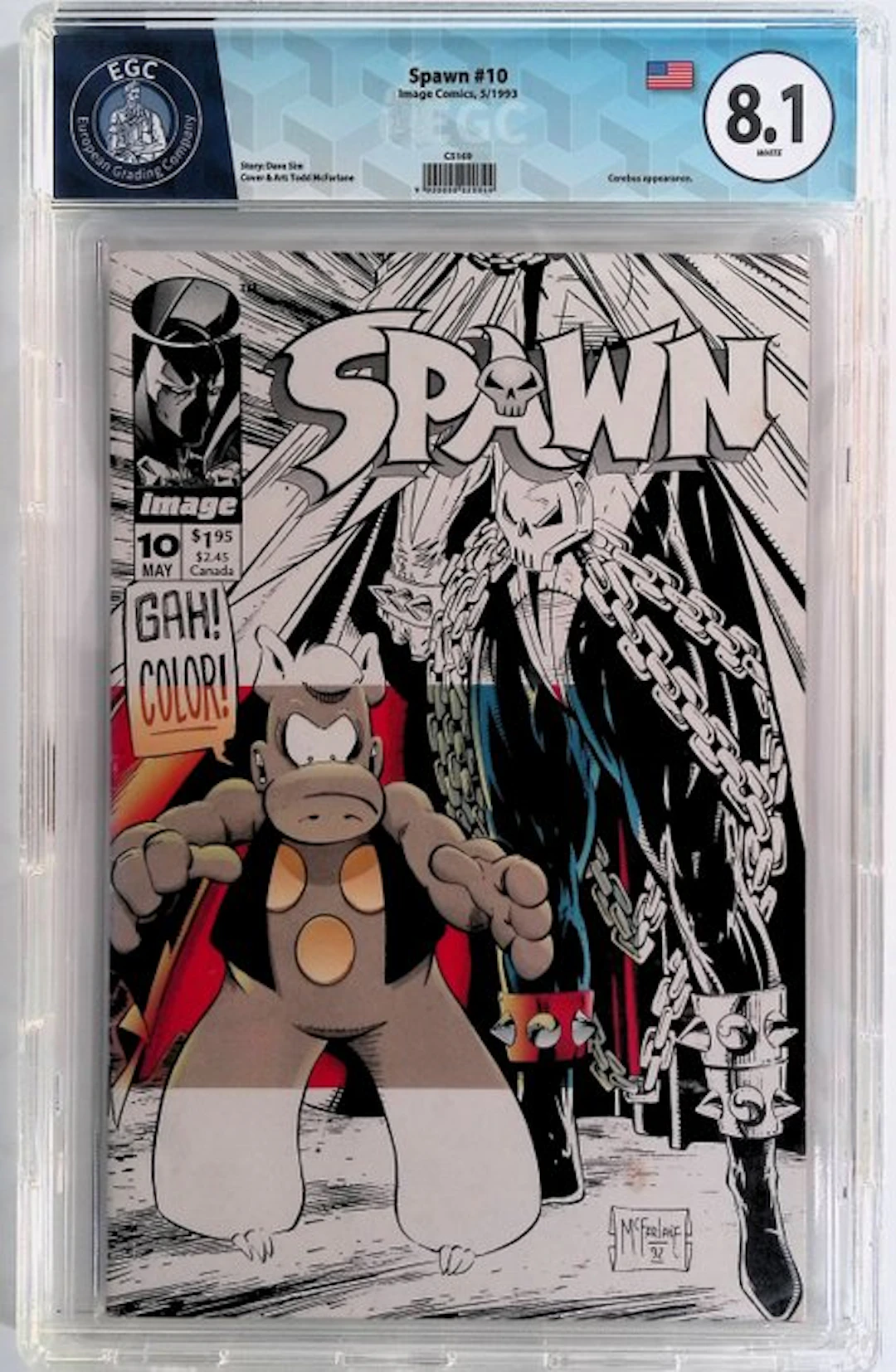 Spawn #10 - EGC 8.1 - 1 Graded comic - First edition - 1993