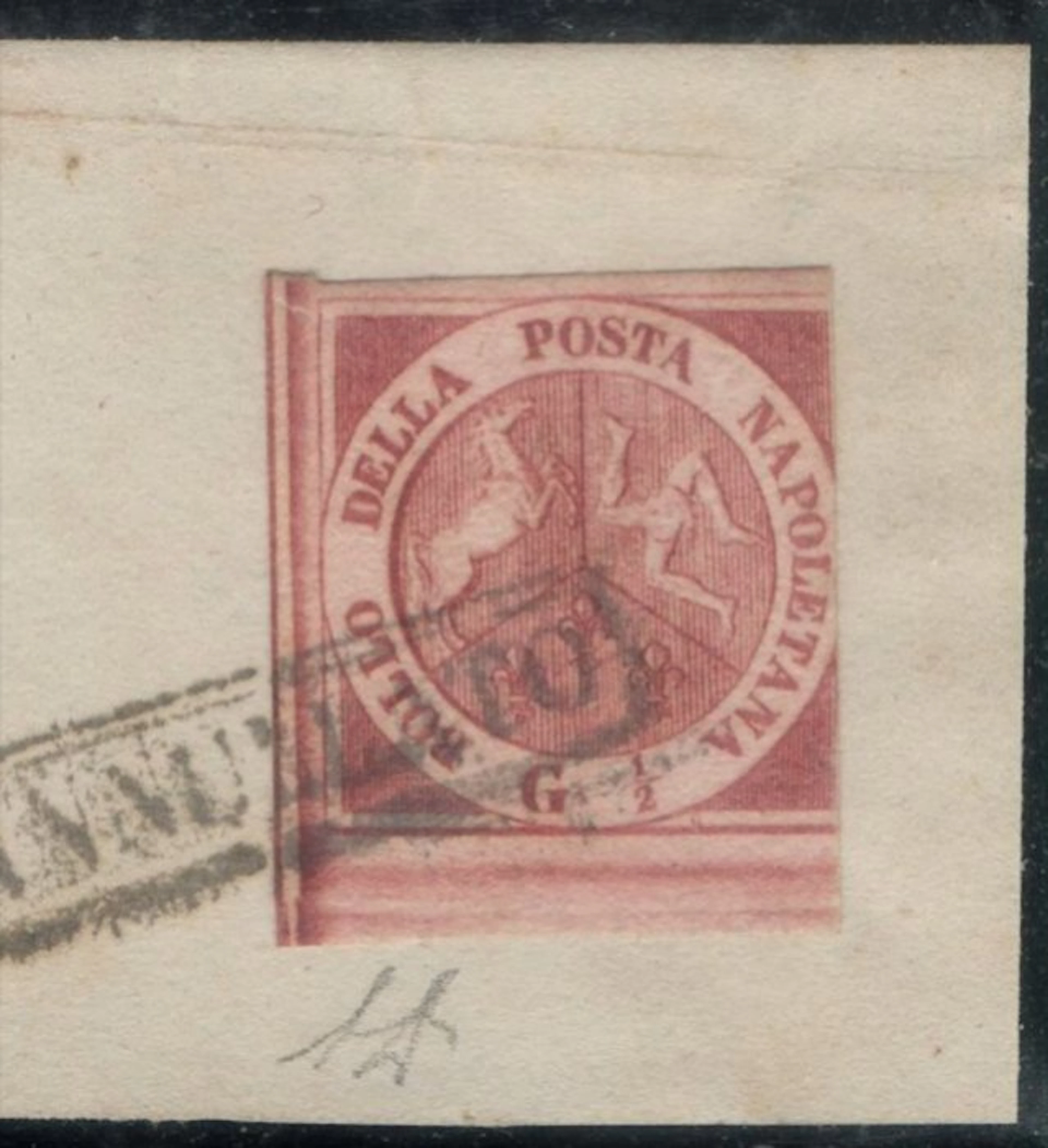 Italy 1858 - Napoli, 1/2 Grana with upper line and edge