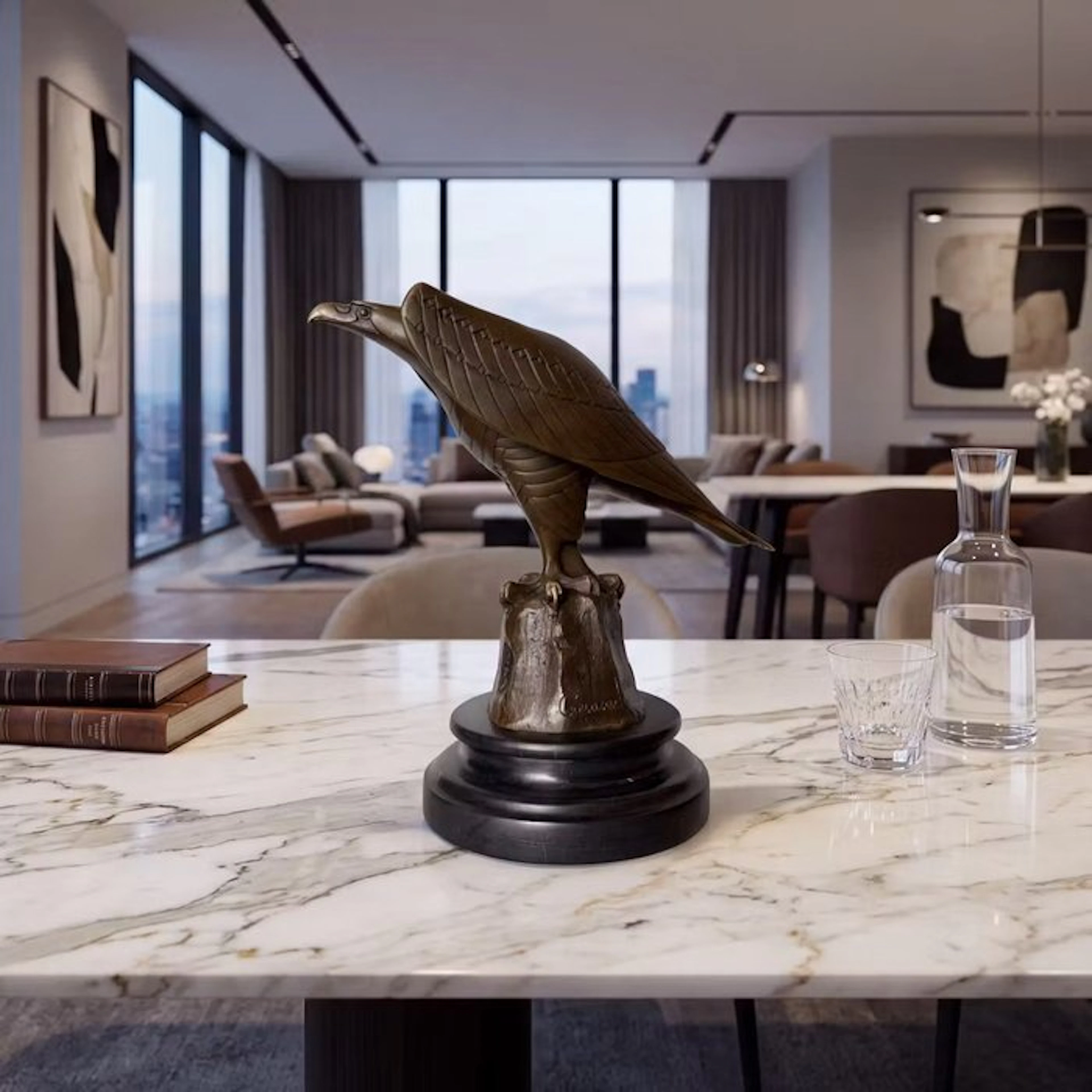 Statue, Exclusief bronzen sculptuur van een adelaar