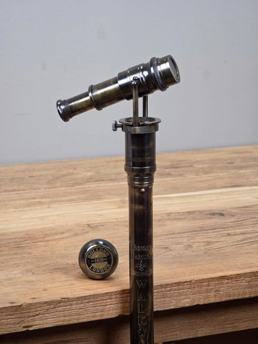 Walking stick - Copper, Glass, Brass - Telescopic walking cane