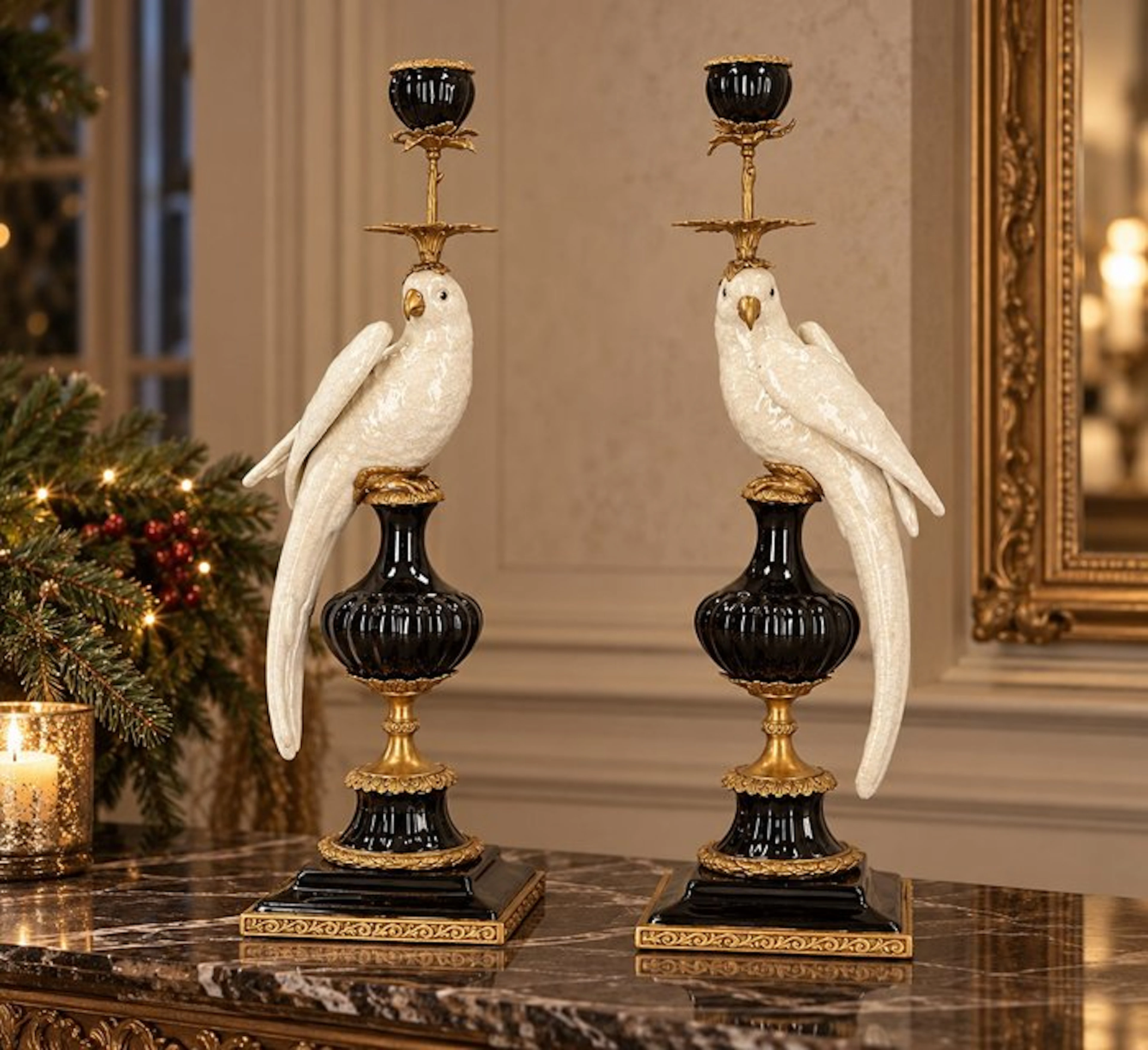 Candlestick - Bronze, Porcelain