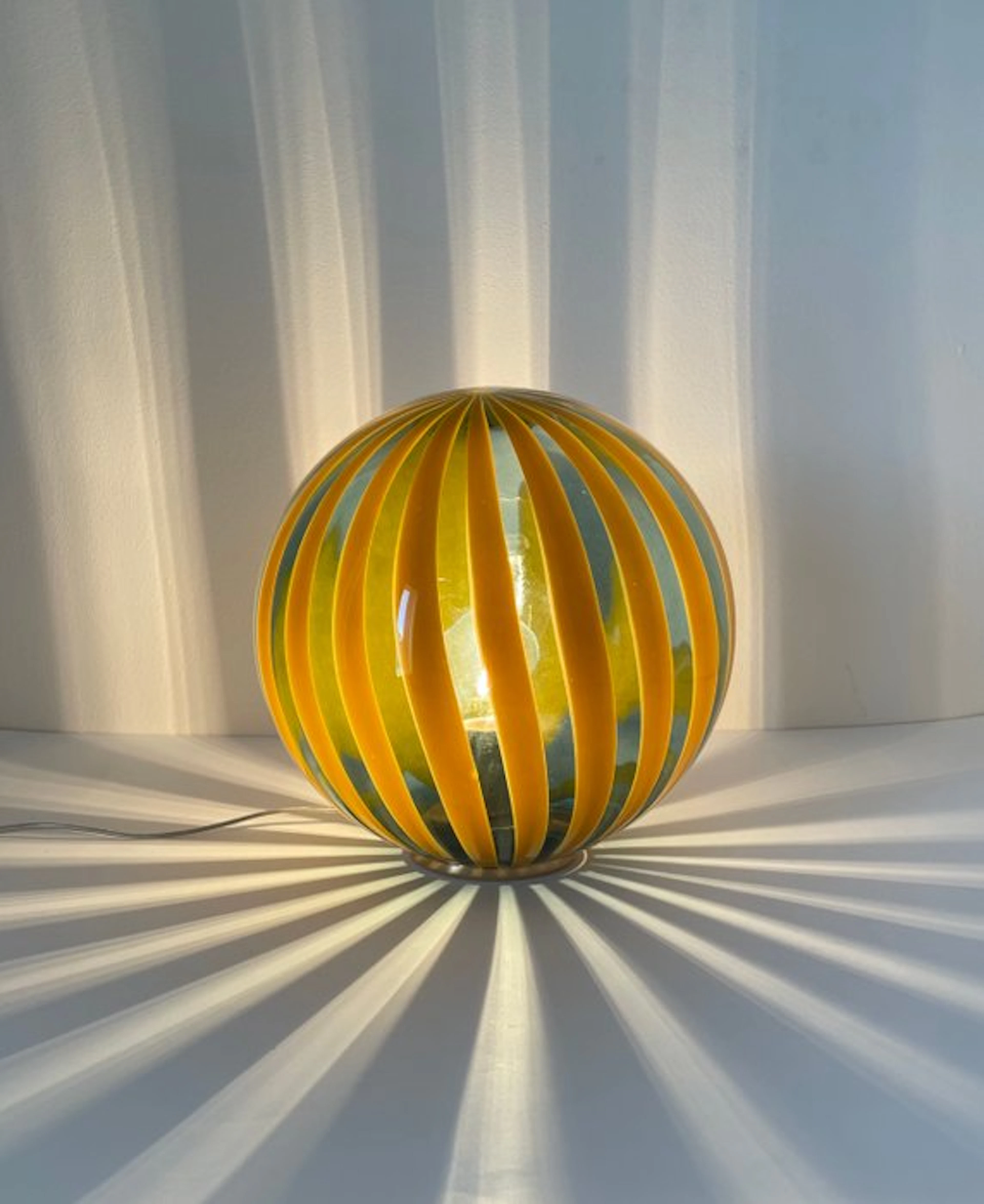 MIMU interior - Table lamp - Trasparenze green/amber - Effetre Murano canes