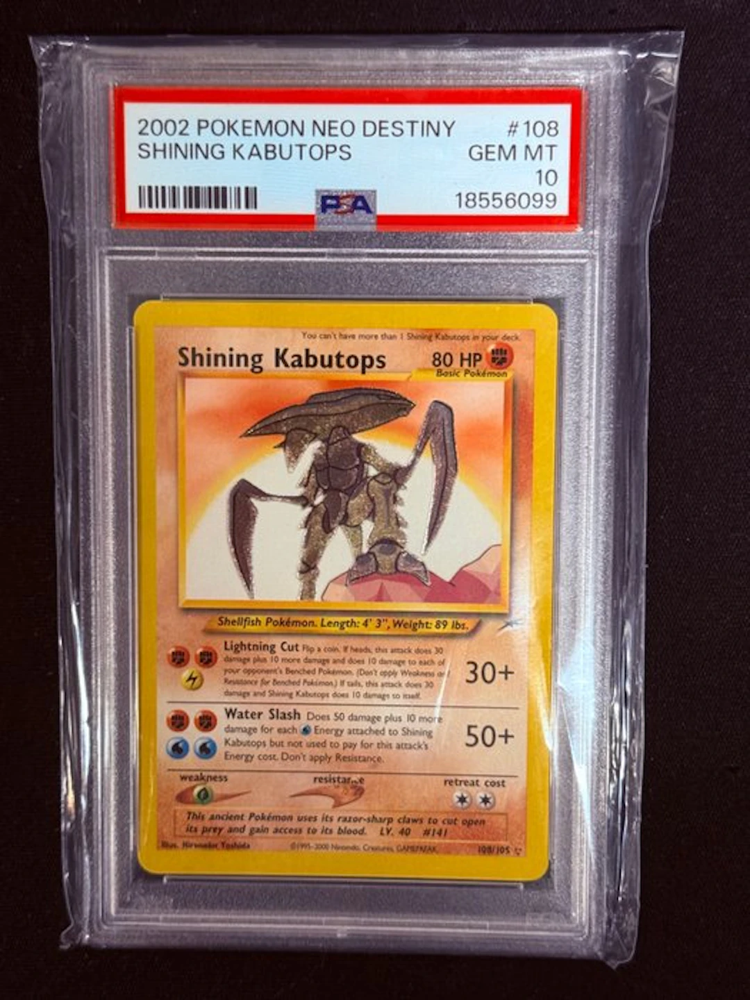 Pokémon - 1 Graded card - Kabutops 108/105 Foil - PSA 10 - WOTC