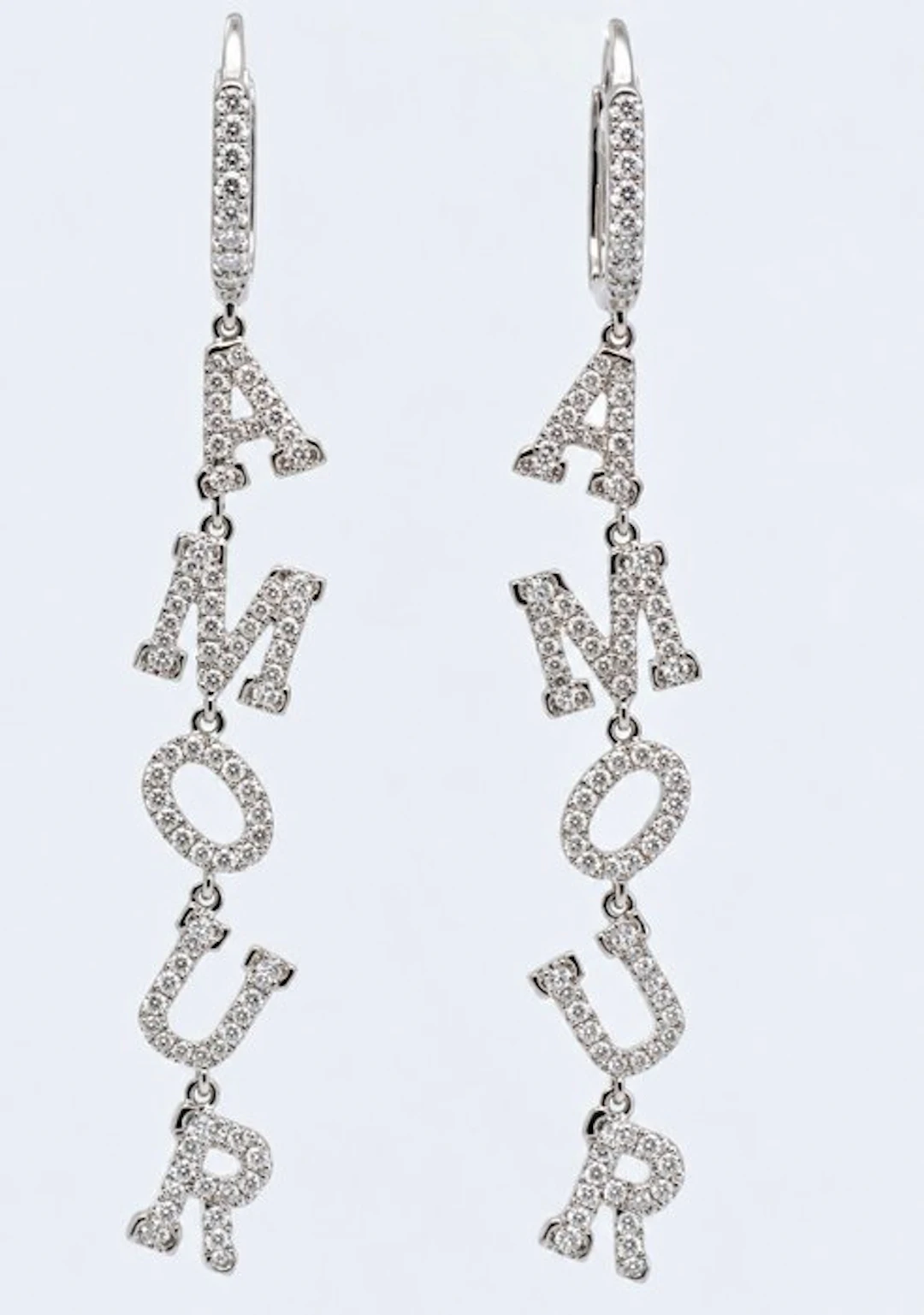 Earrings - 18 kt. White gold - 1.06ct. tw. - Diamond