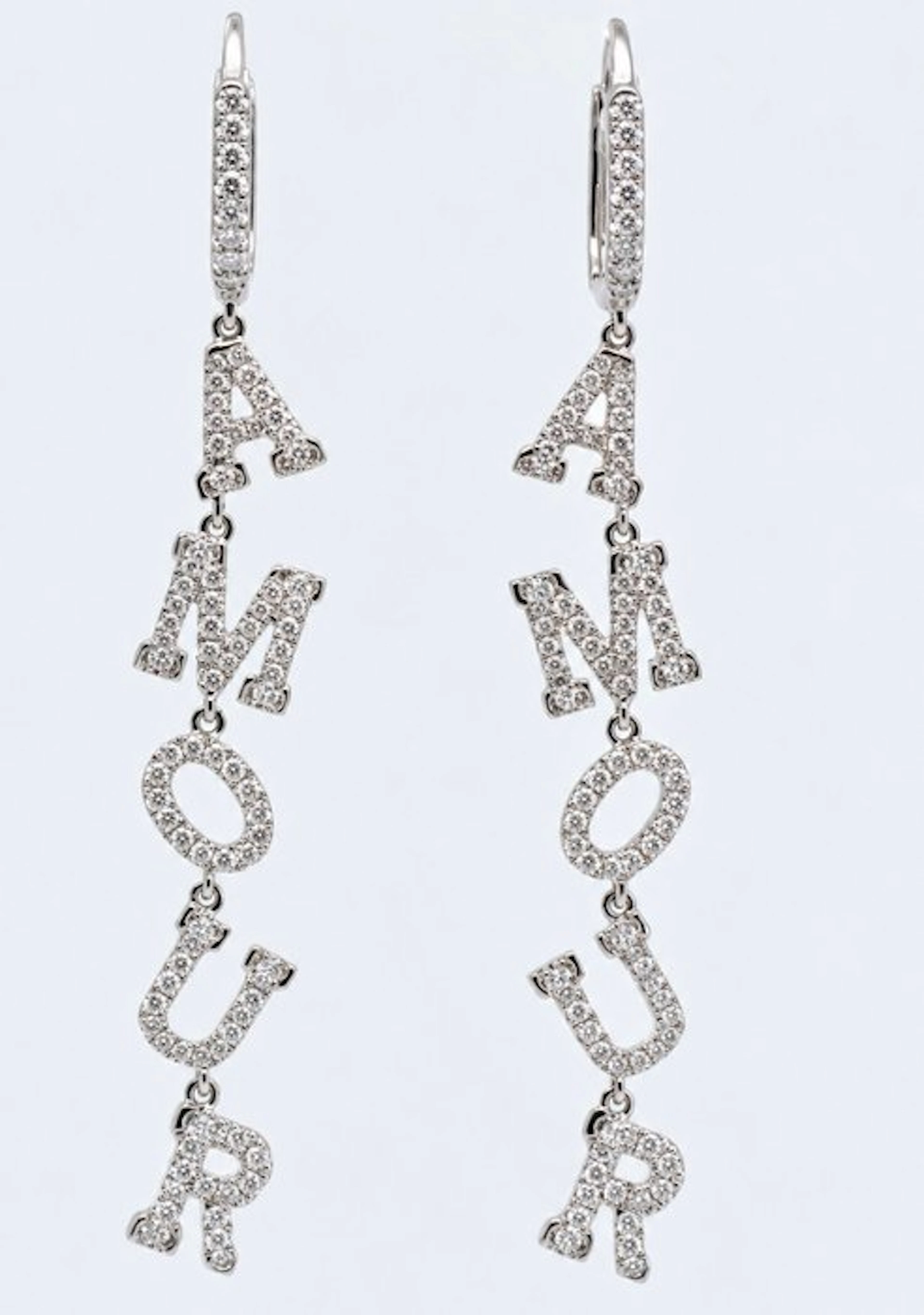 Earrings - 18 kt. White gold - 1.06ct. tw. - Diamond