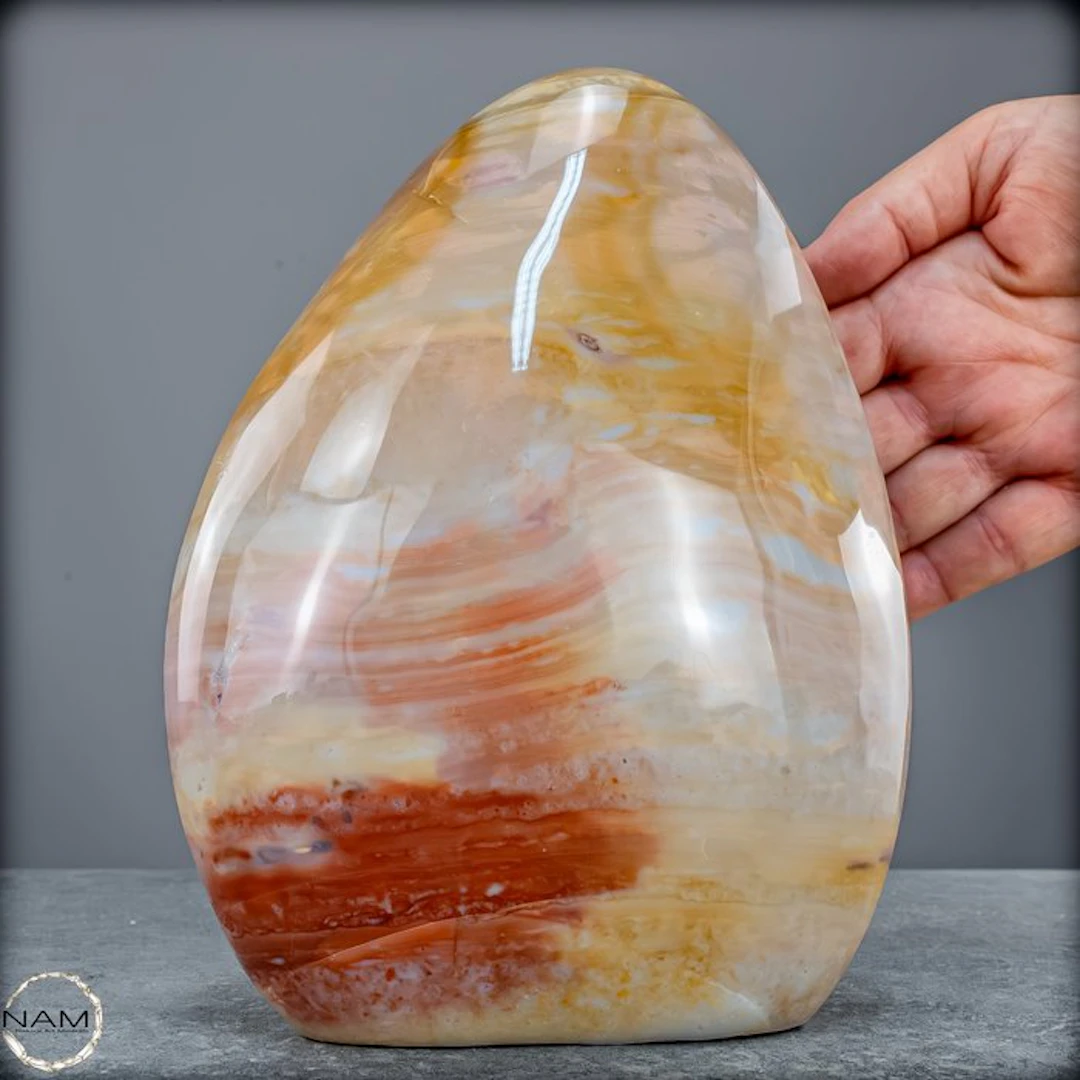 Ocean agate jasper freeform – elegance in gentle natural...