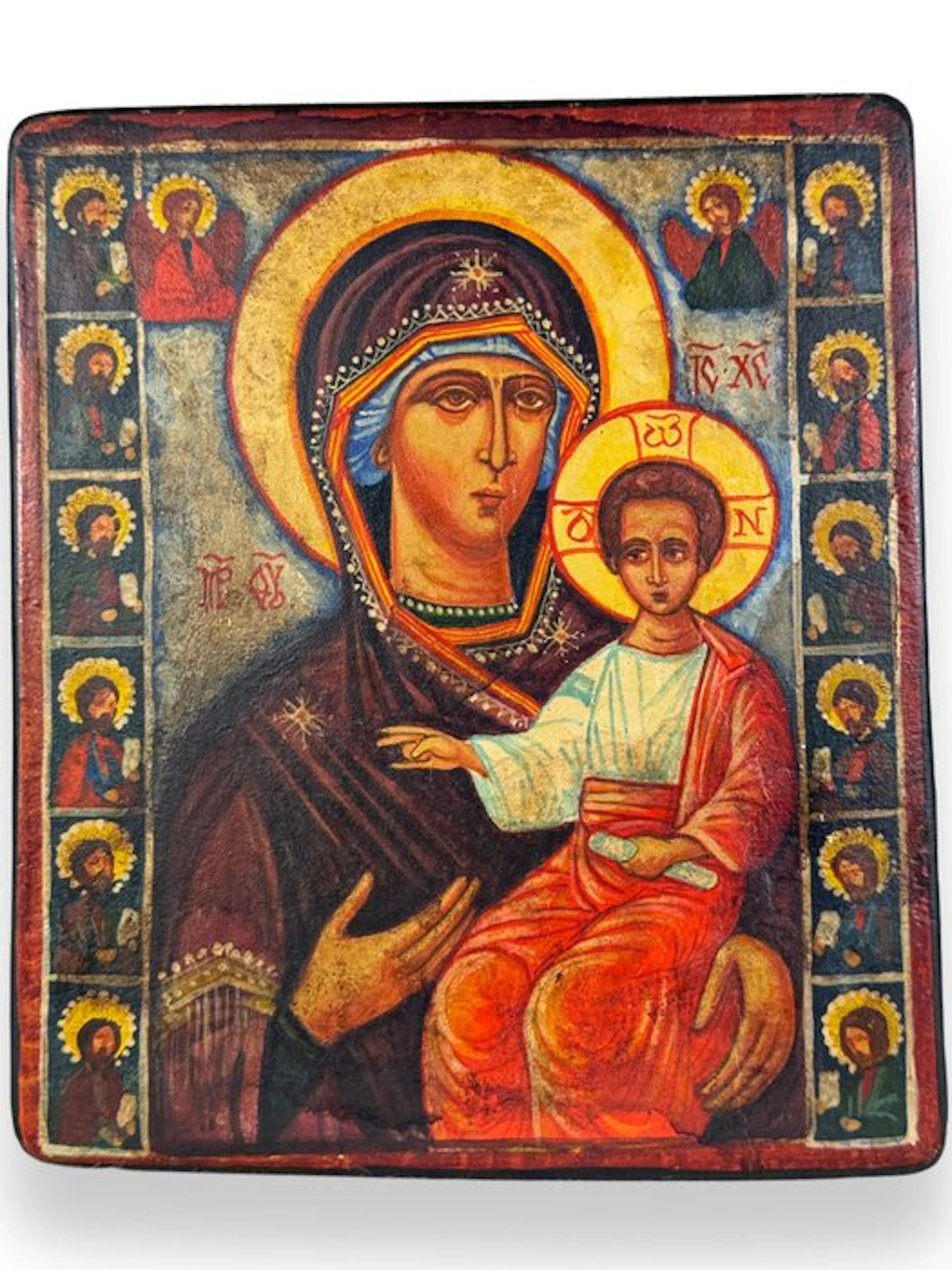 Icon - Tempera on wood - Mother of God and the Apostles