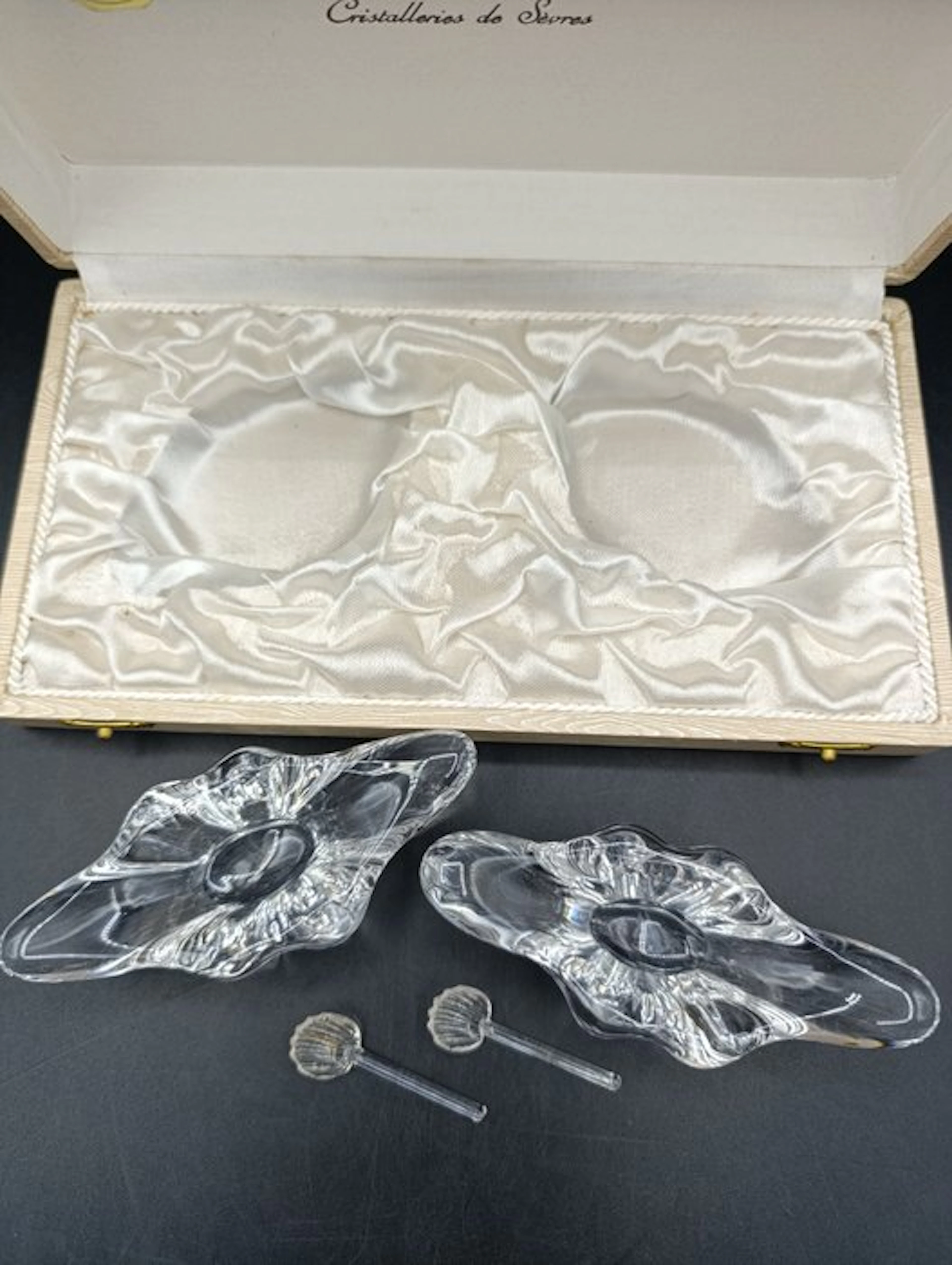 Sevres - Salt and pepper shakers (5) - Crystal - Salerons vintage crystal