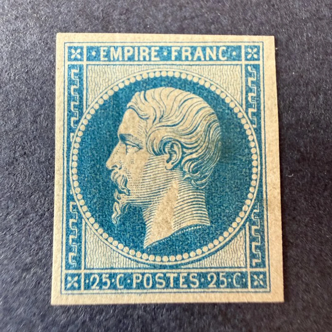 France - Yvert 15th edition, 'Napoléon 25c blue' reprint mint * with hinge. TB.