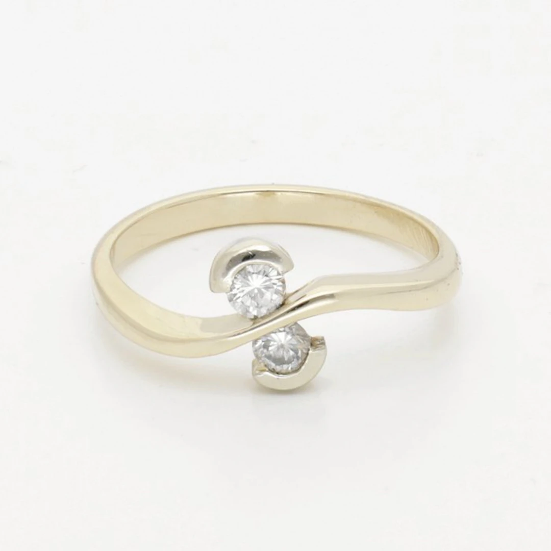 Ring - 14 kt. Yellow gold Diamond (Natural)