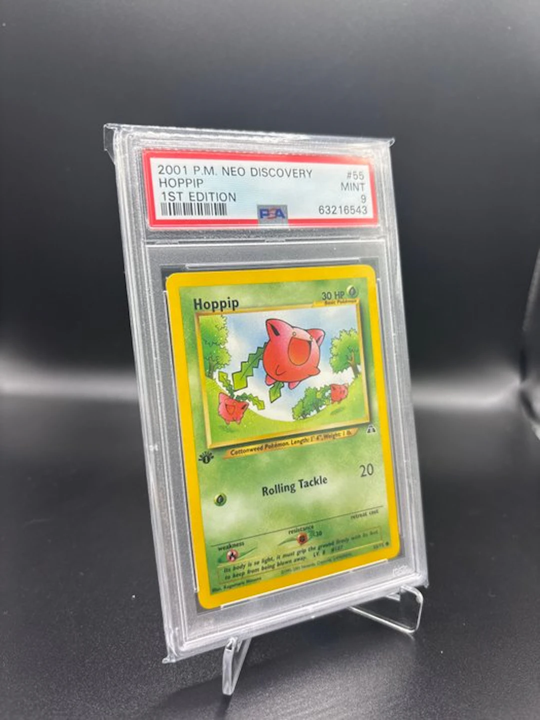 Pokémon - 1 Graded card - Hoppip 55 Neo Discovery First edition - PSA 9