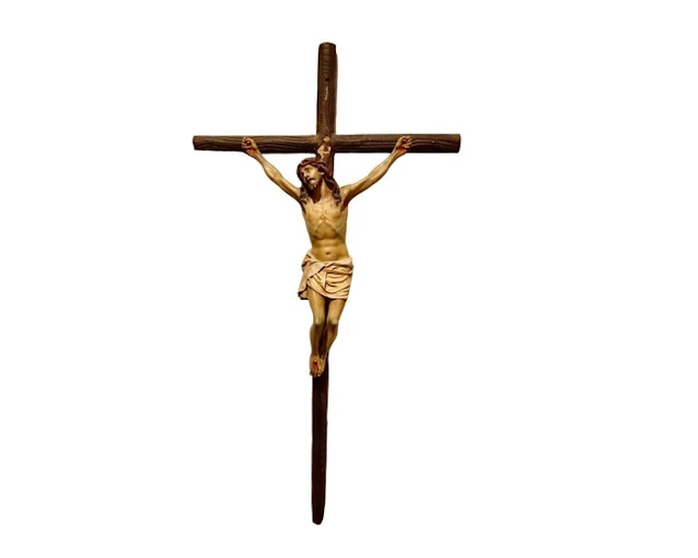 Olot - Crucifix - XL - 90 cm - Vintage - Composite - 1950-1960