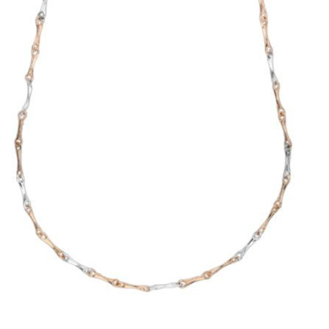 Necklace - 18 kt. White gold, Rose gold - 18k gold necklace, 60 cm, 7.5 g