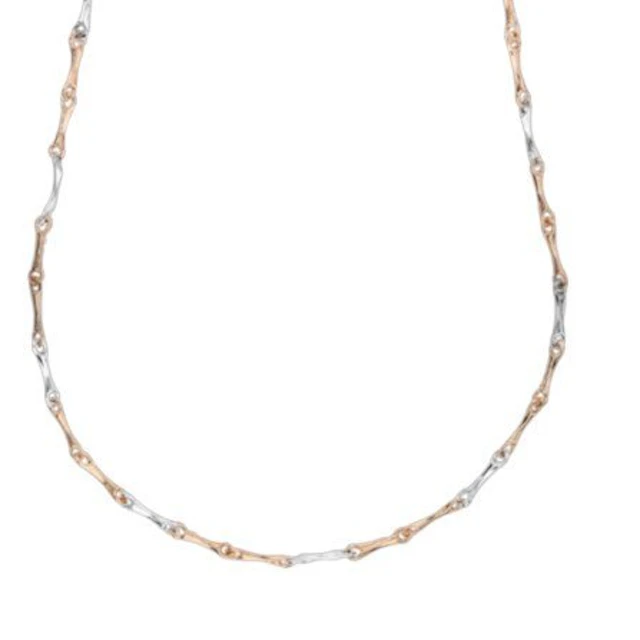 Necklace - 18 kt. White gold, Rose gold - 18k gold necklace, 60 cm, 7.5 g