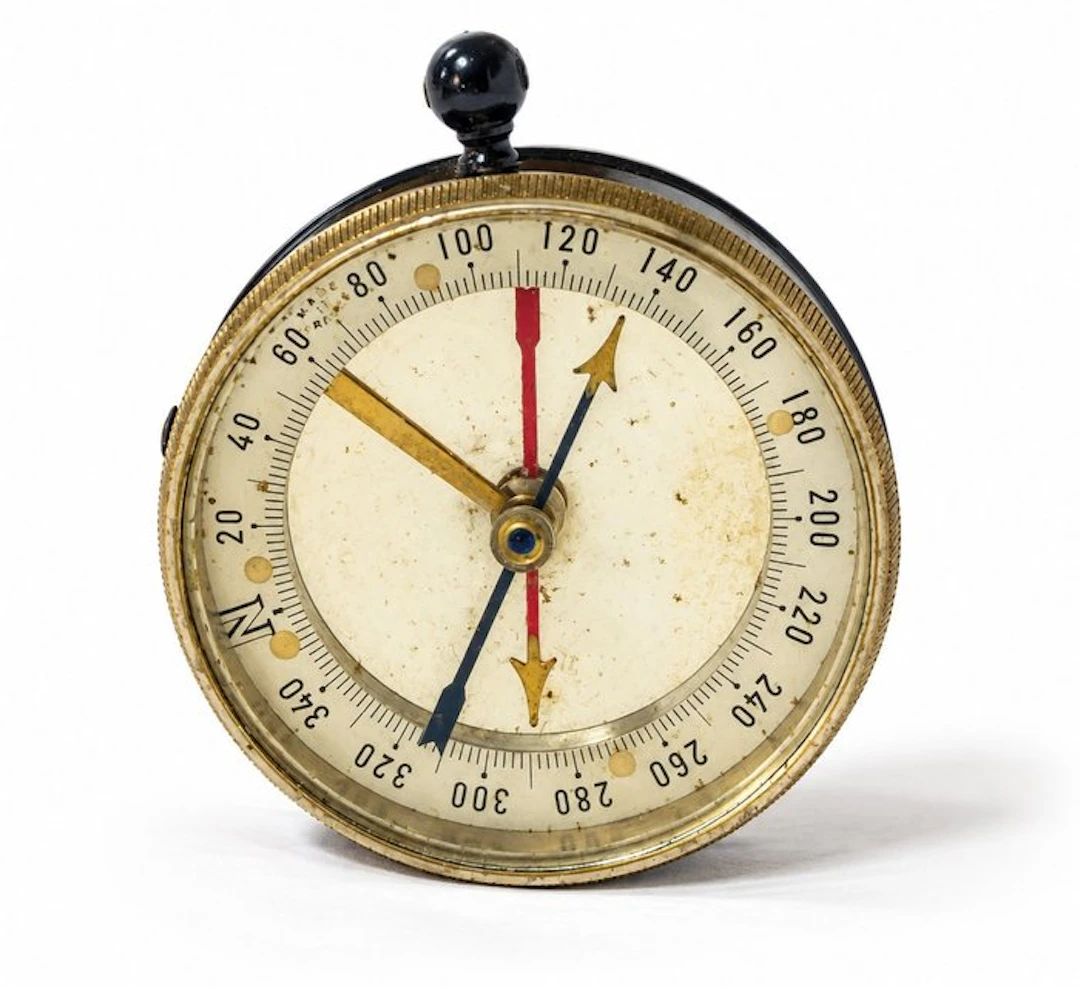 Compass - Brass, Glass - instrument de navigation , marine