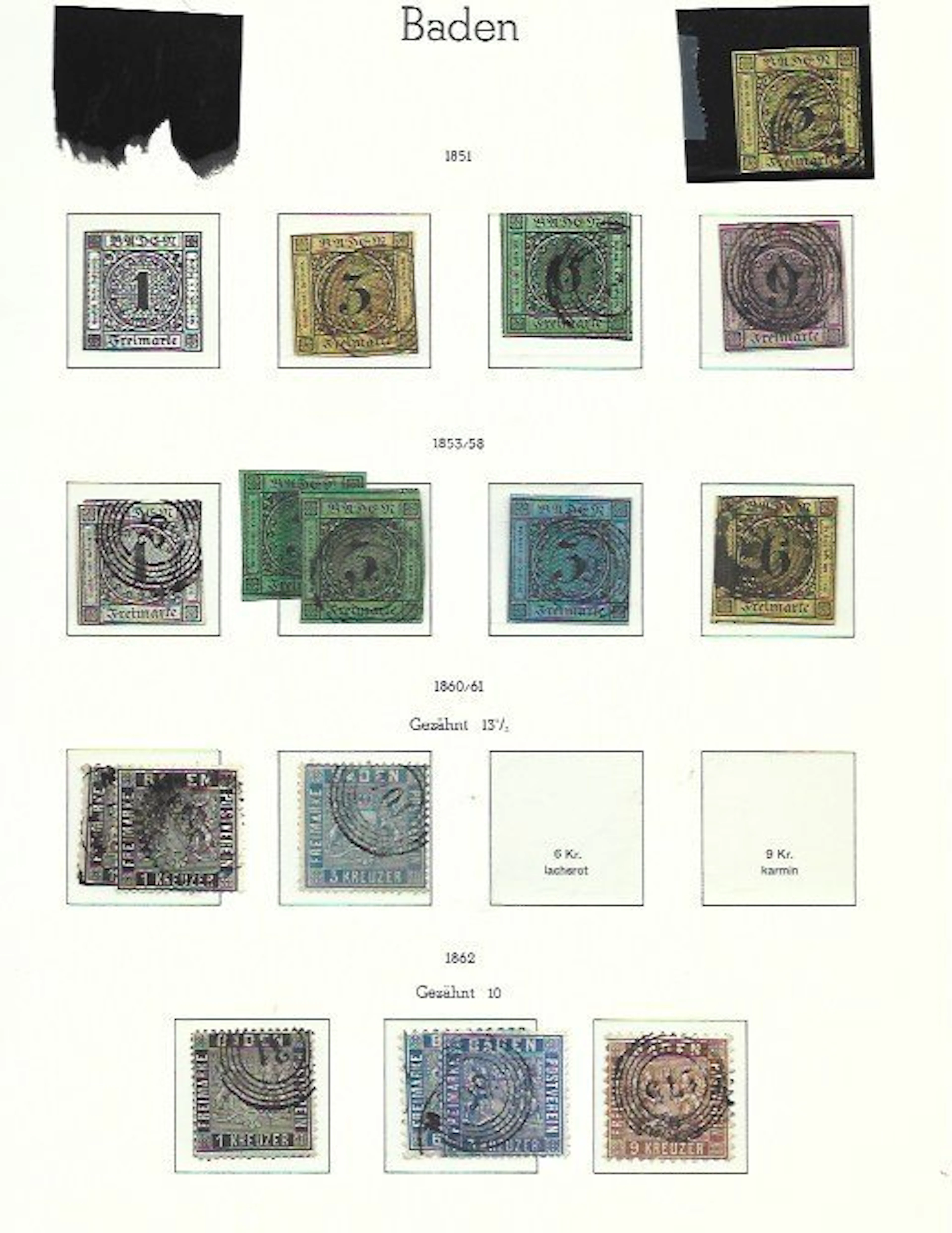 Baden 1851/1868 - Old Germany (Baden) - Michel tussen 1-25 (44x)