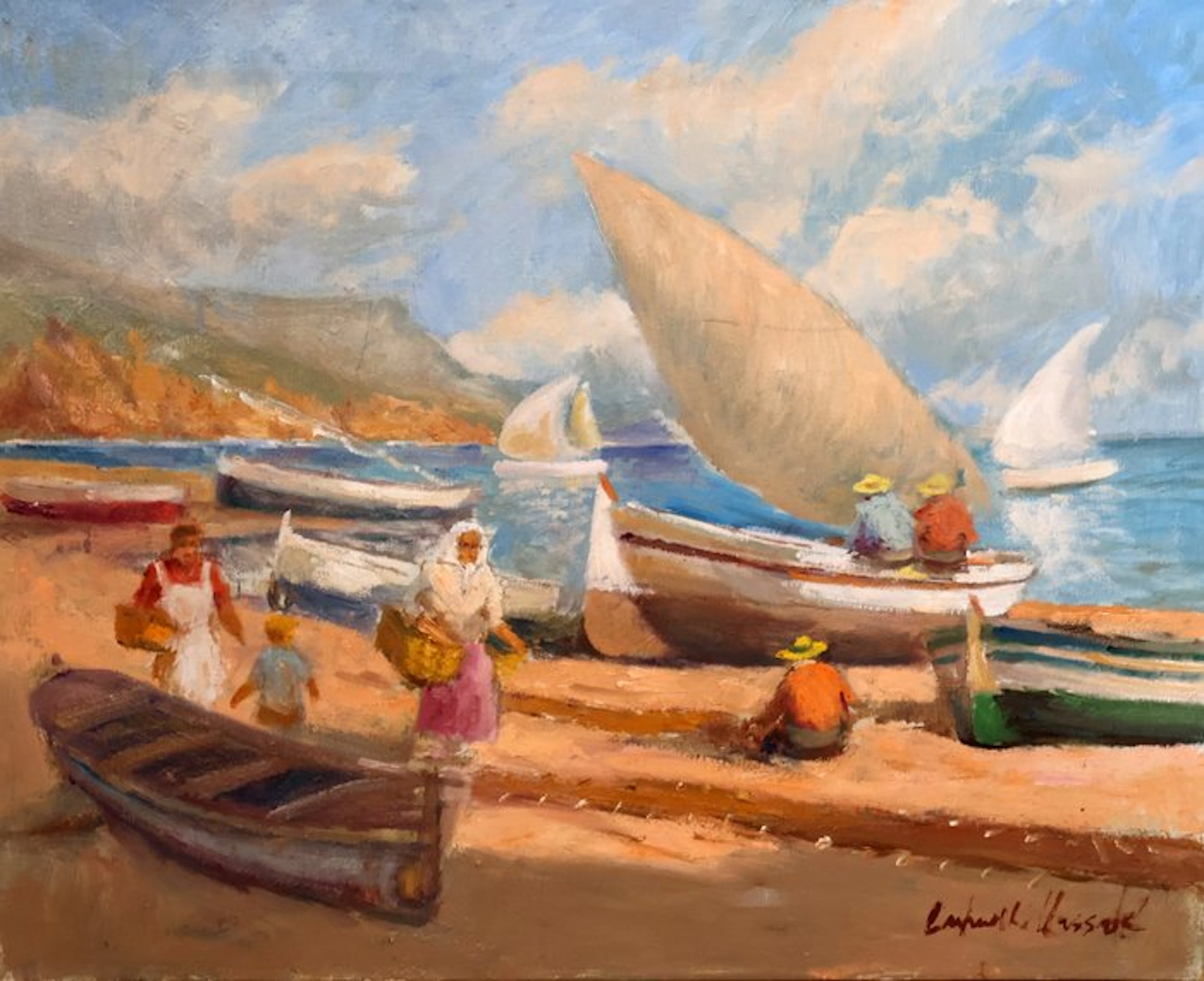 Francisco Carbonell Massabé (1928) - Escena de pescadores - NO RESERVE