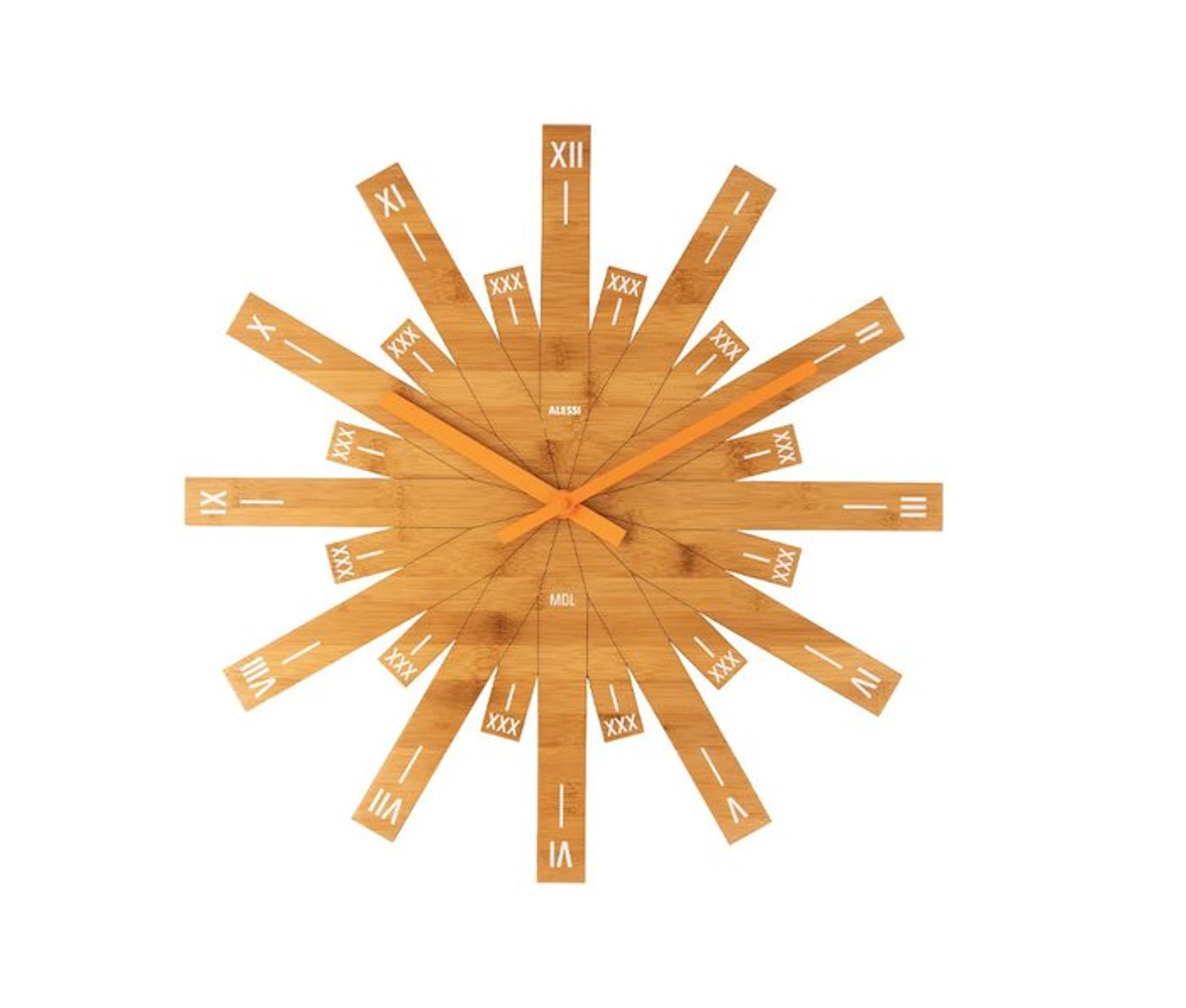 Wall clock - Alessi - Michele De Lucchi - Raggiante - Bamboo wood - 2020+