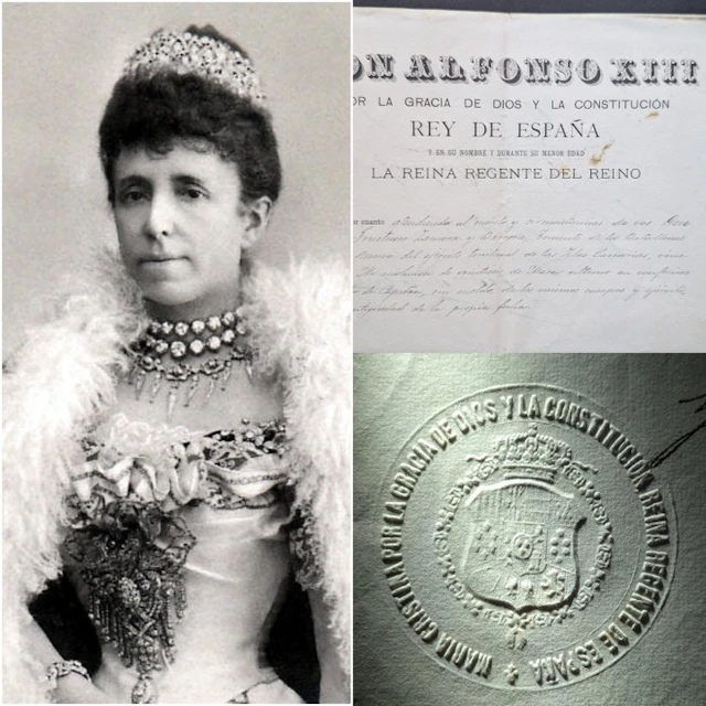 Reina regente María Cristina - Firma real Reina Ejercito...