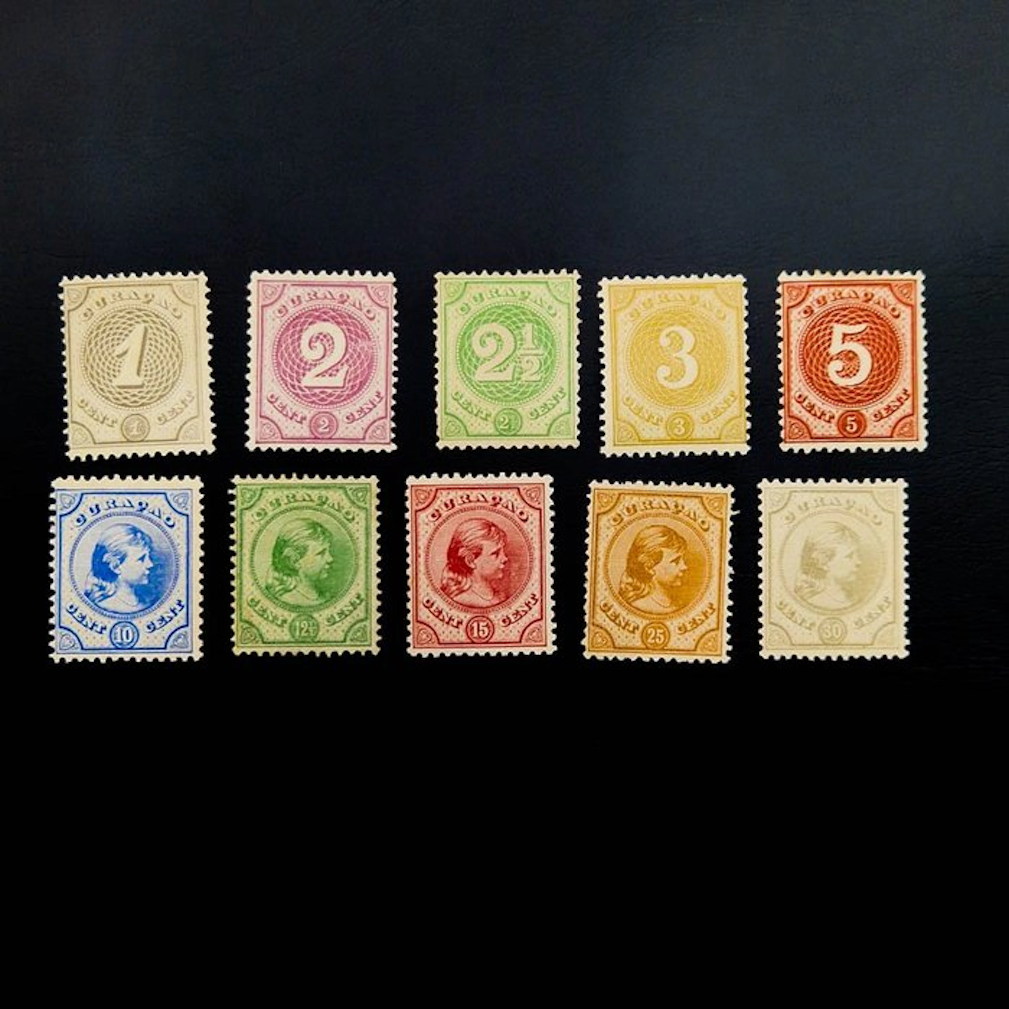 Curaçao 1889/1896 - Cijfertype and Wilhelmina 'Hanging Hair' series