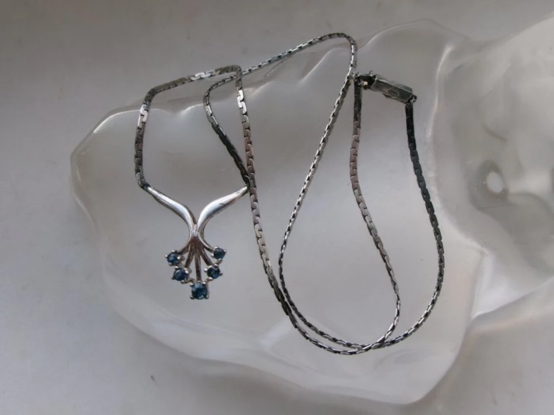 Silver, Topaz - Necklace - Art Nouveau Style
