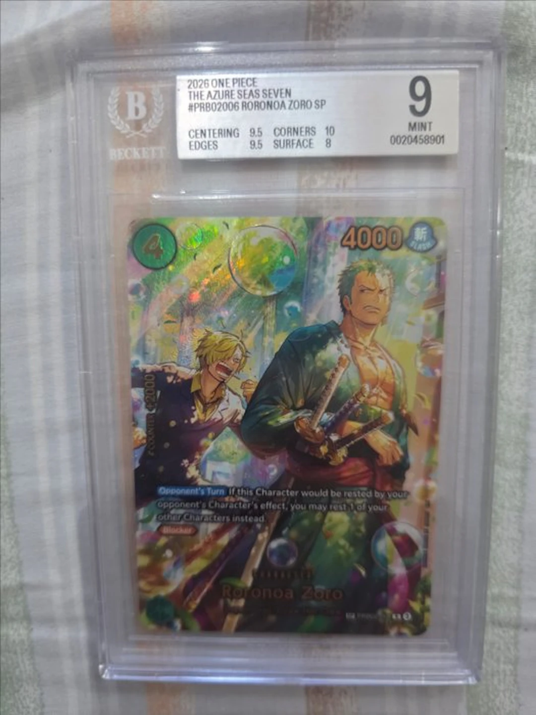 Bandai - 1 Graded card - One Piece - Roronoa Zoro Foil