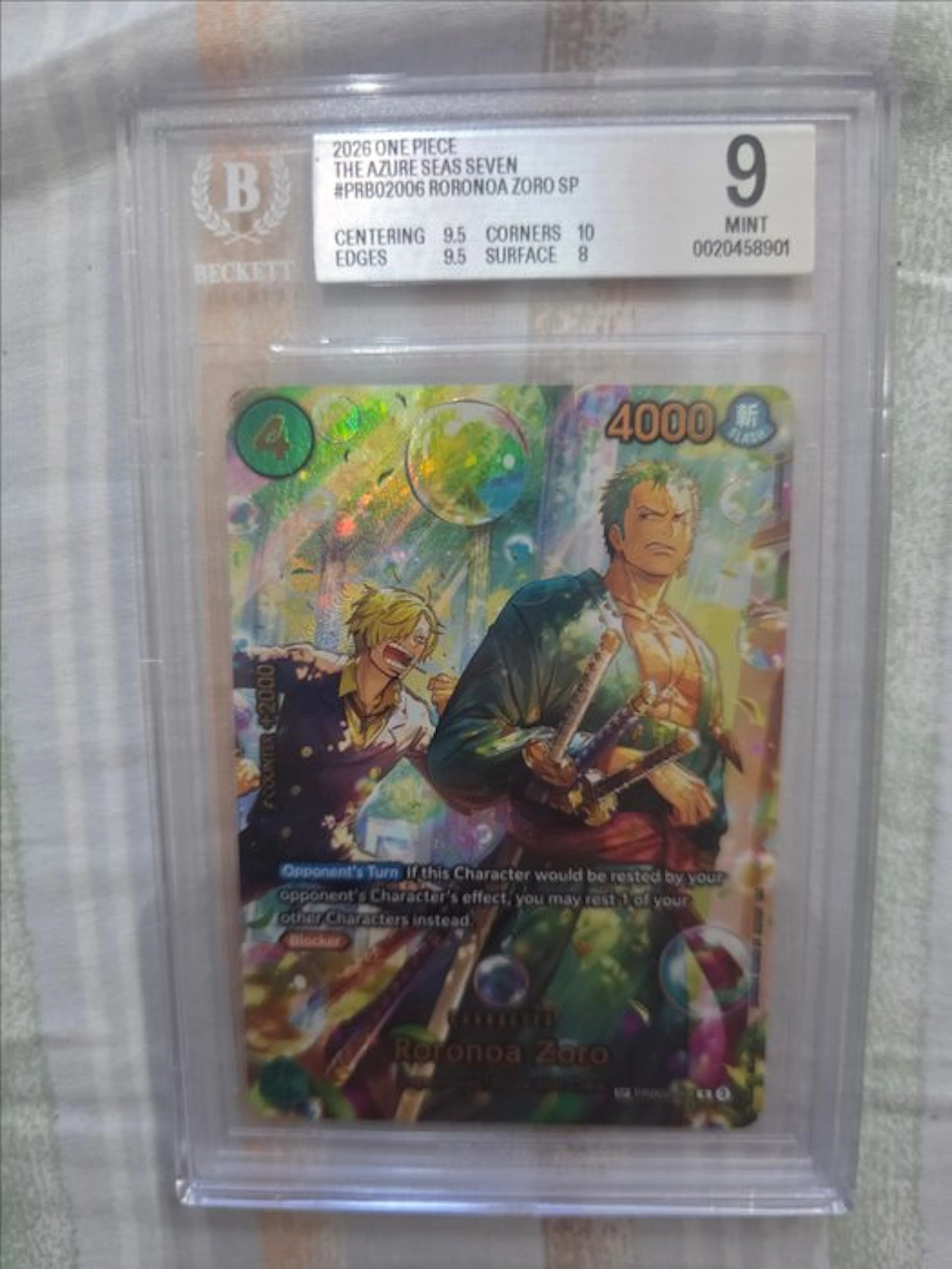 Bandai - 1 Graded card - One Piece - Roronoa Zoro Foil